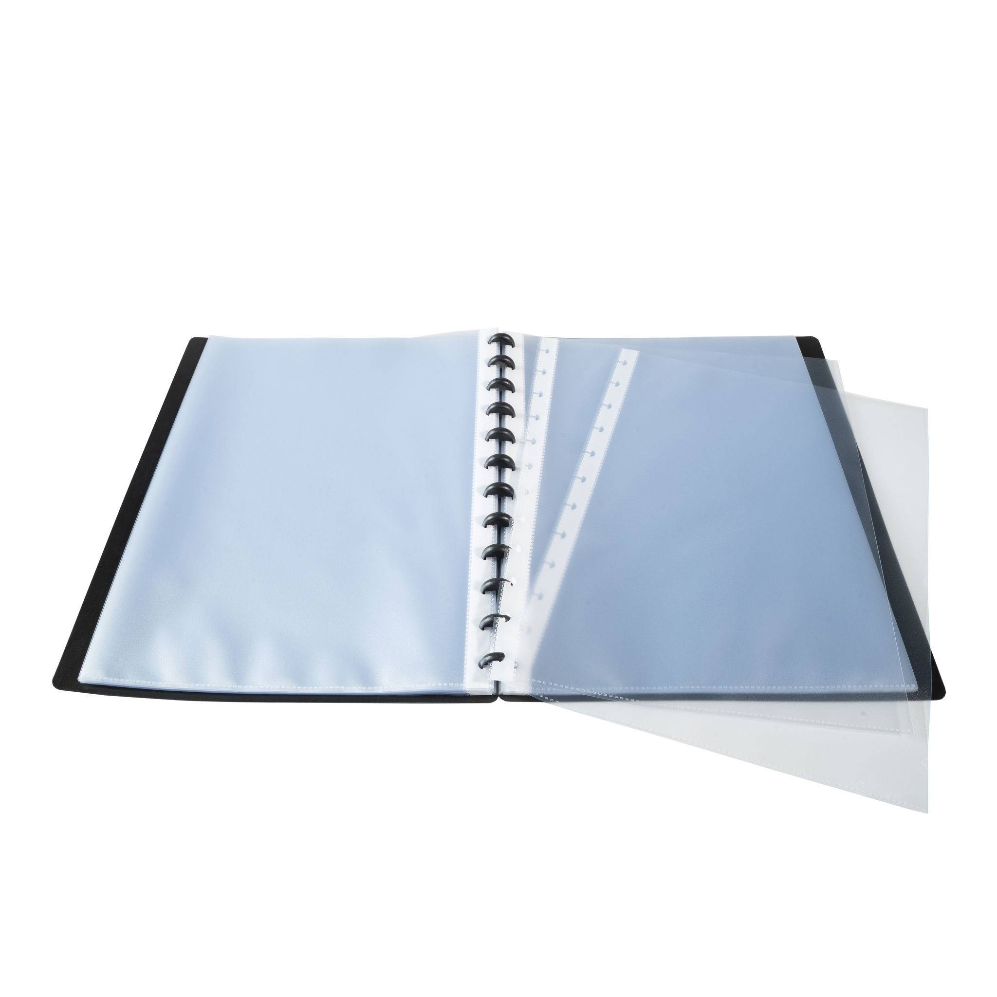 Exacompta 4x Sichtmappe PP 800µ, 30 herausnehmbare Hüllen, A4, Schwarz, 86351E