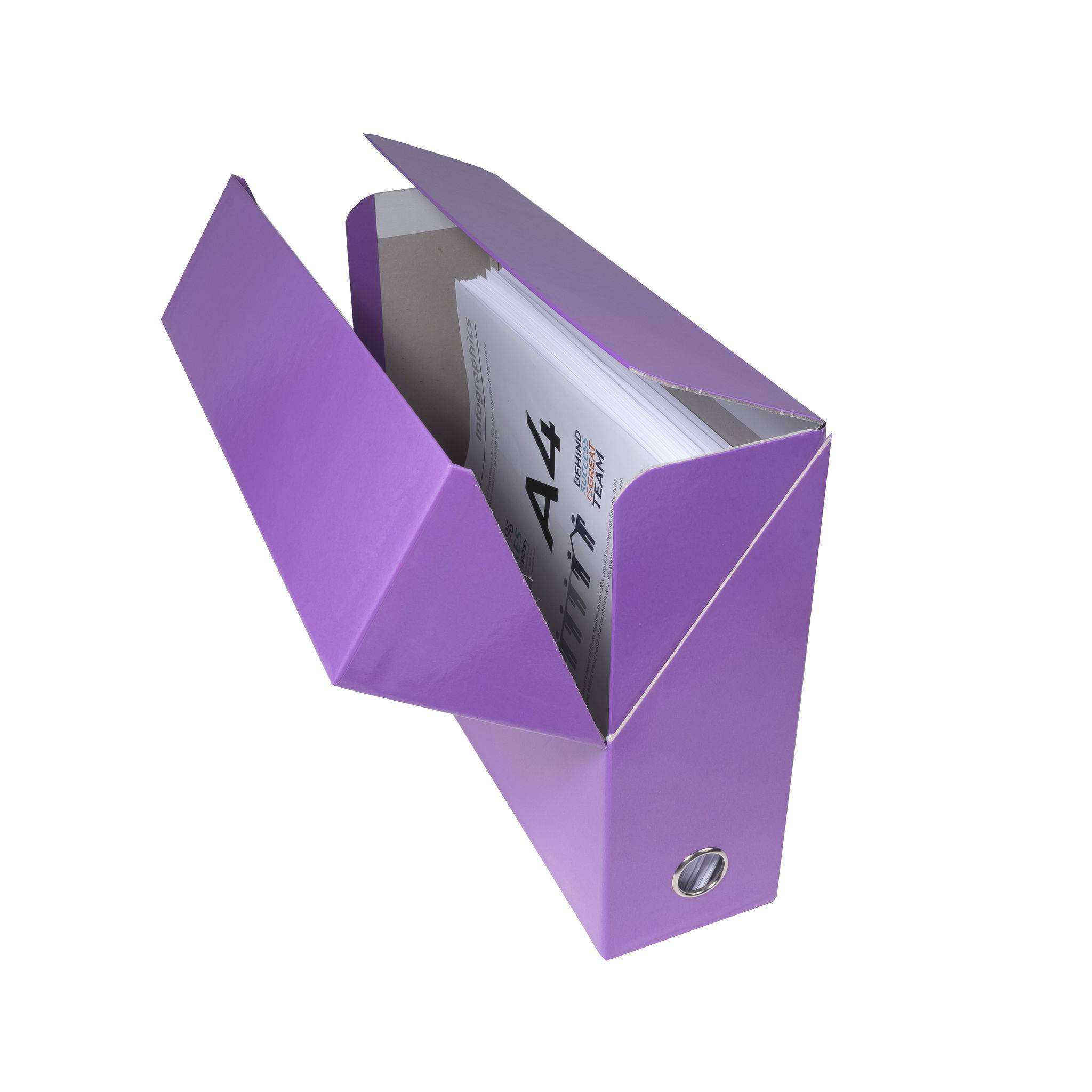 Exacompta 5x Transferbox Karton, Rücken 90mm, 25,5x34x9 cm A4, , Violett, 89926E