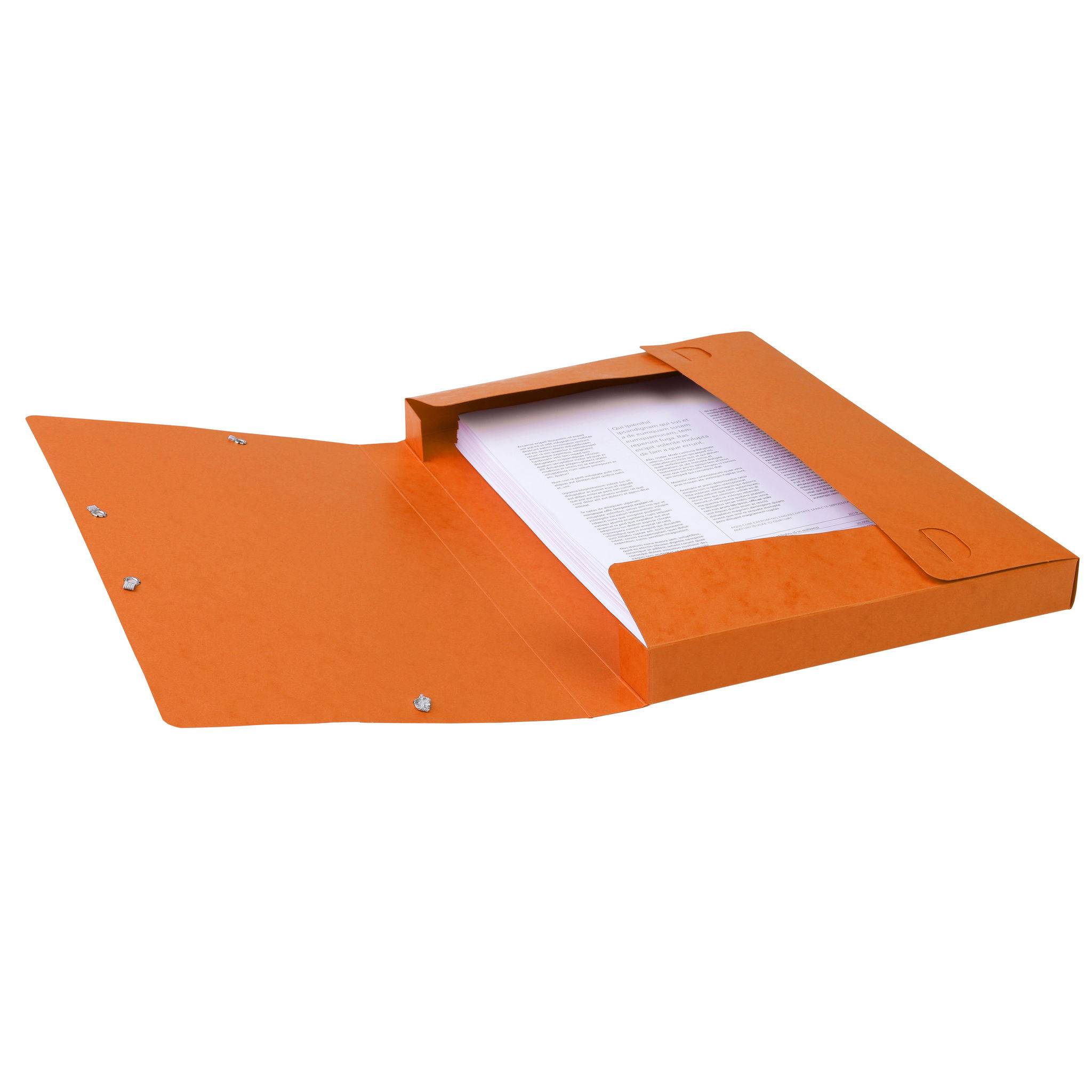 Exacompta 25x Archivbox Rücken 25mm Karton +3 Klappen Gummizug A4 Orange 18517H