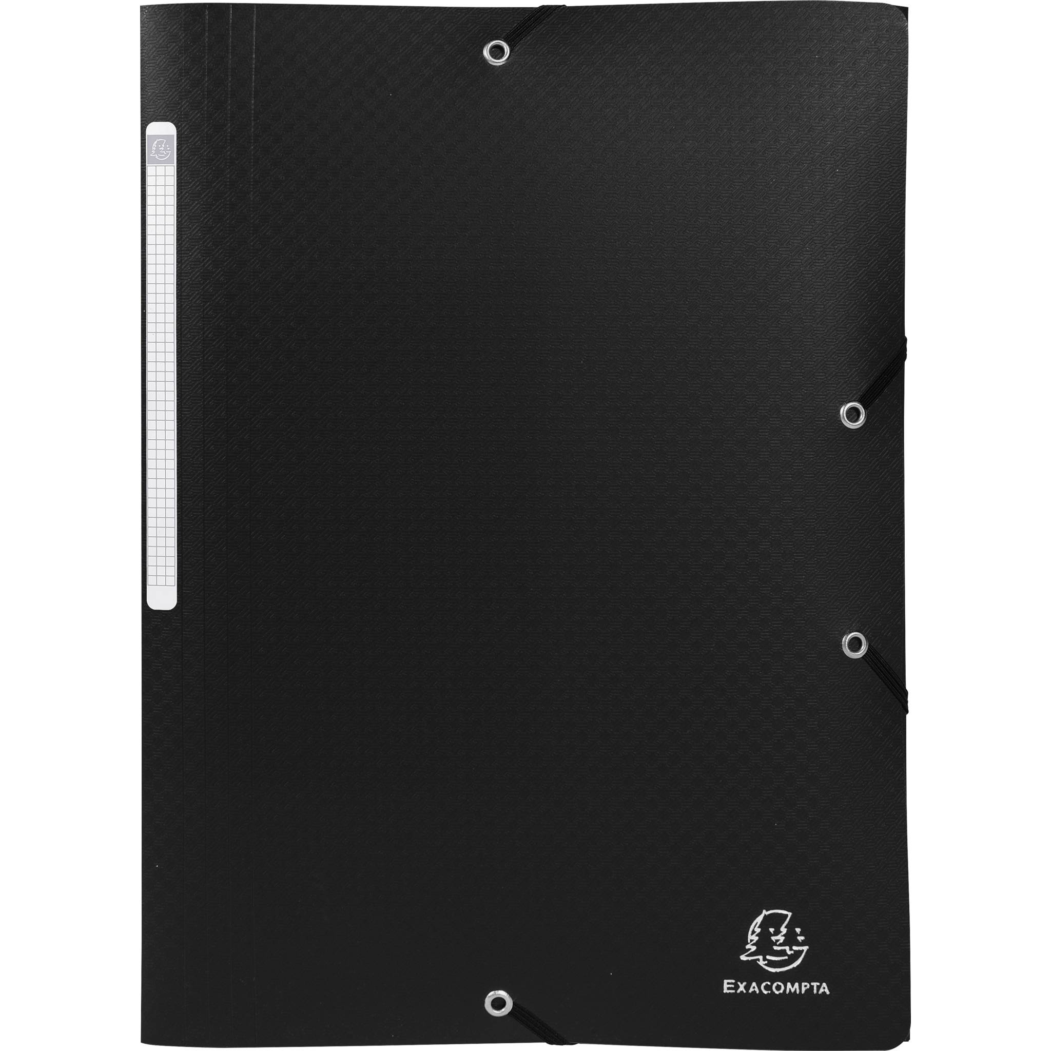 Exacompta 50x Sammelmappe A4 + 3 Klappen Gummizug PP Schwarz 55081E