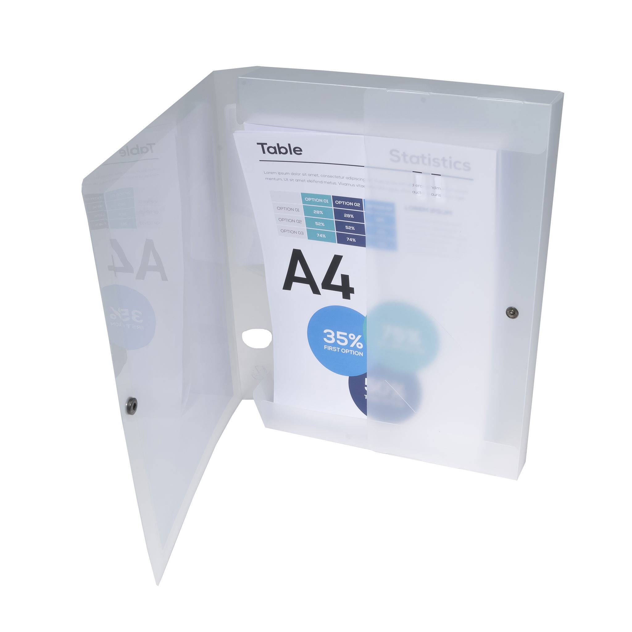 Exacompta 5x Archivbox + Knopf PP 700µ, Rücken 40mm, A4, Transparent, 59988E