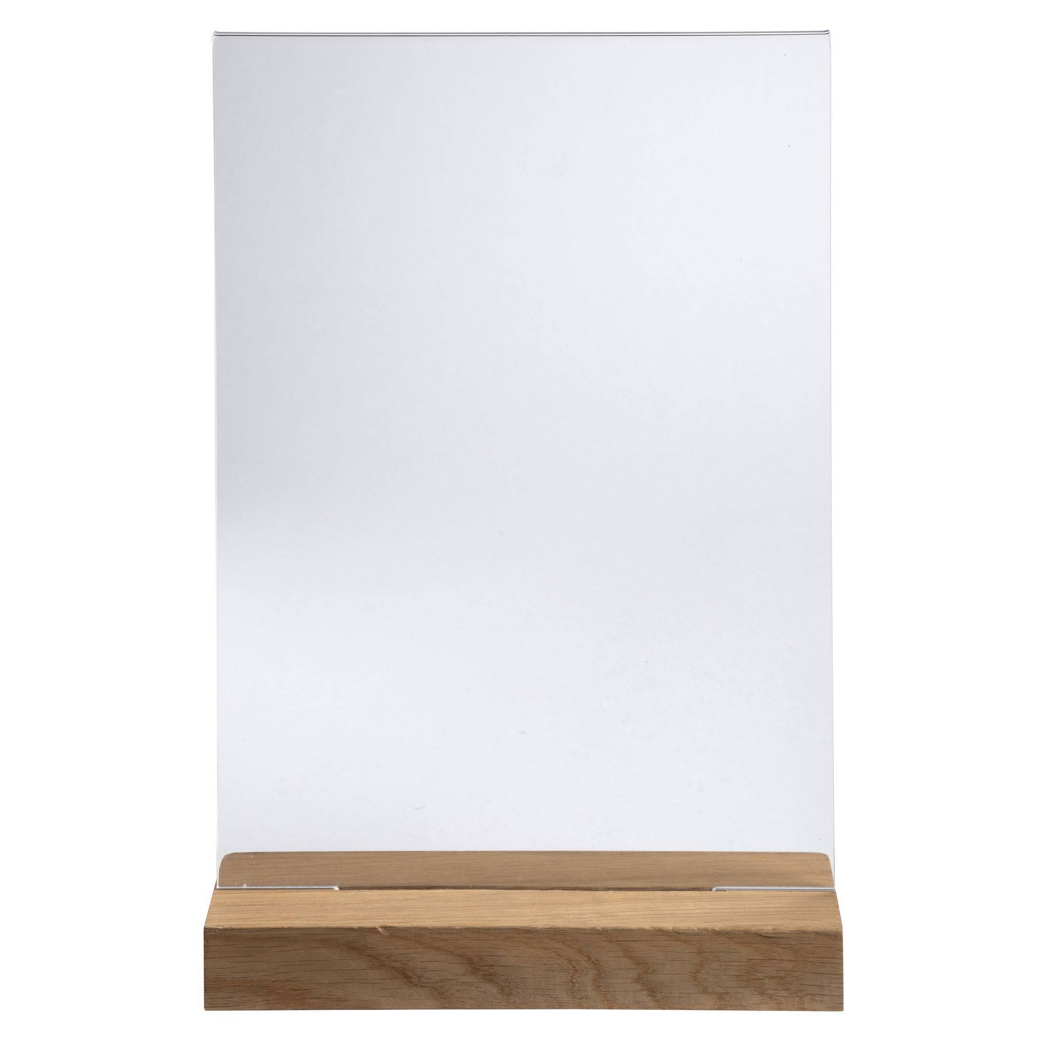 Exacompta 10x Tischaufsteller mit Holzsockel A4 Hochformat - Kristall - 84258D