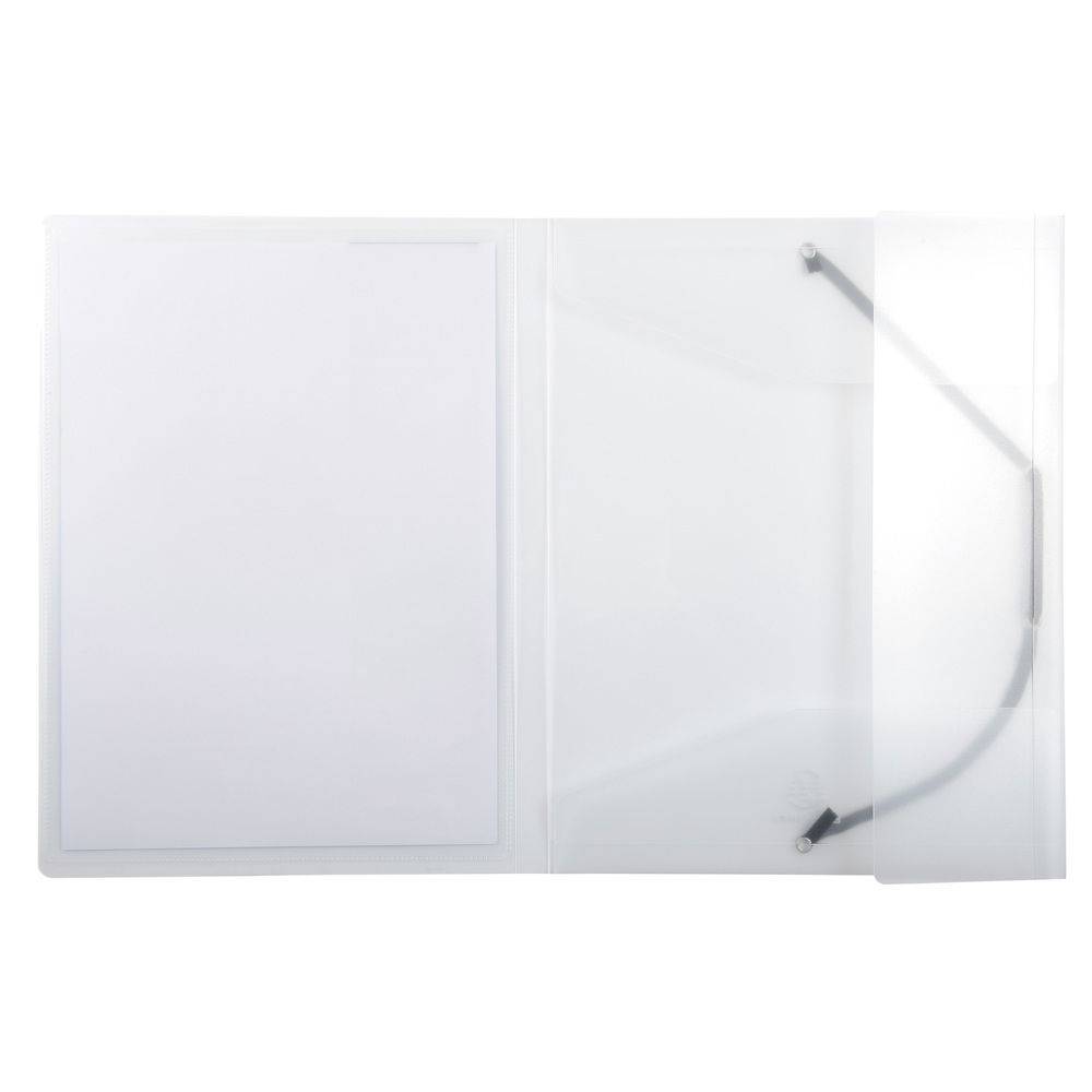 Exacompta 25x Sammelmappe A4 PP 3 Klappen + Gummizug violett Transparent 55188E