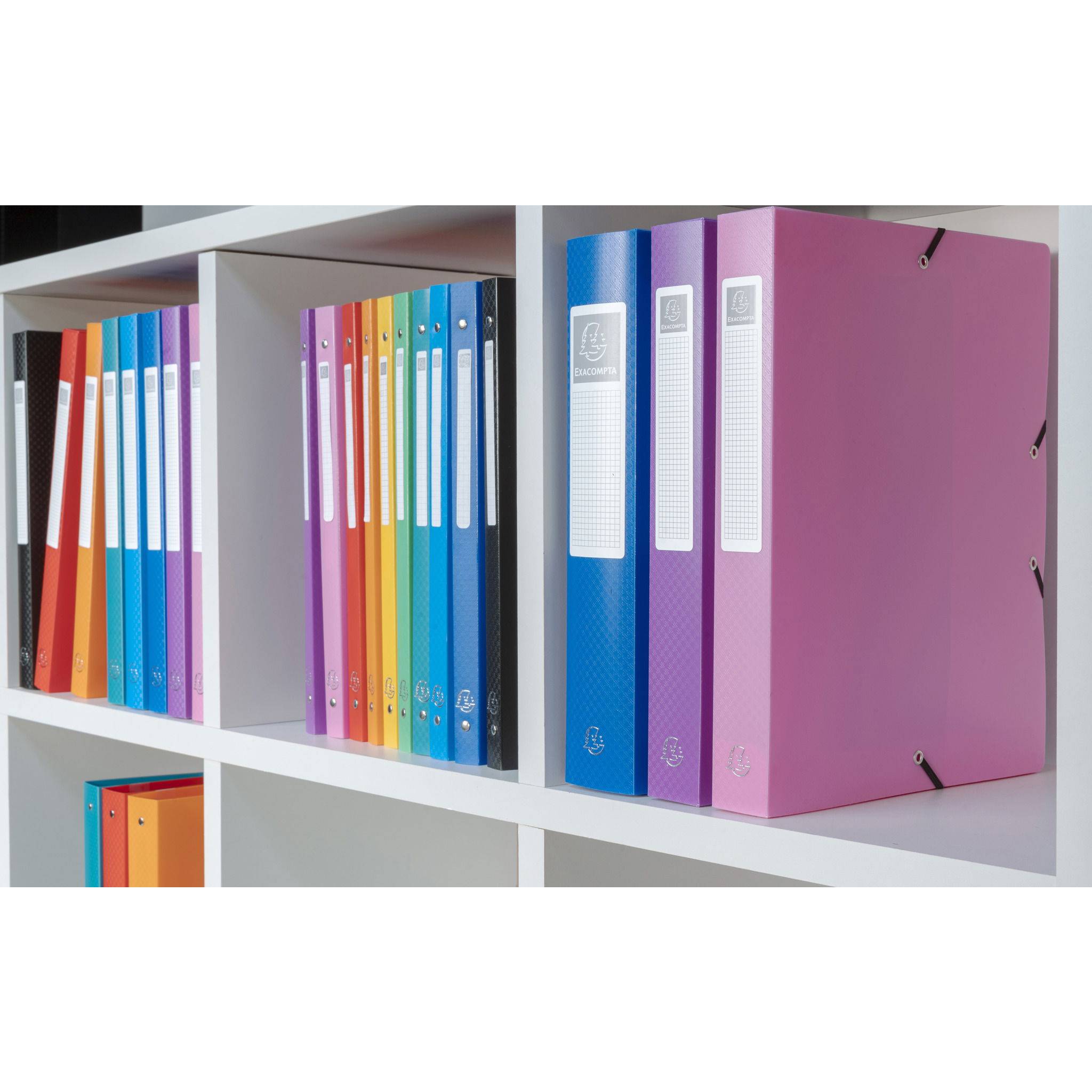 Exacompta 8x Archivbox PP 700µ blickdicht, Rücken 40mm, A4, Hellblau, 59782E