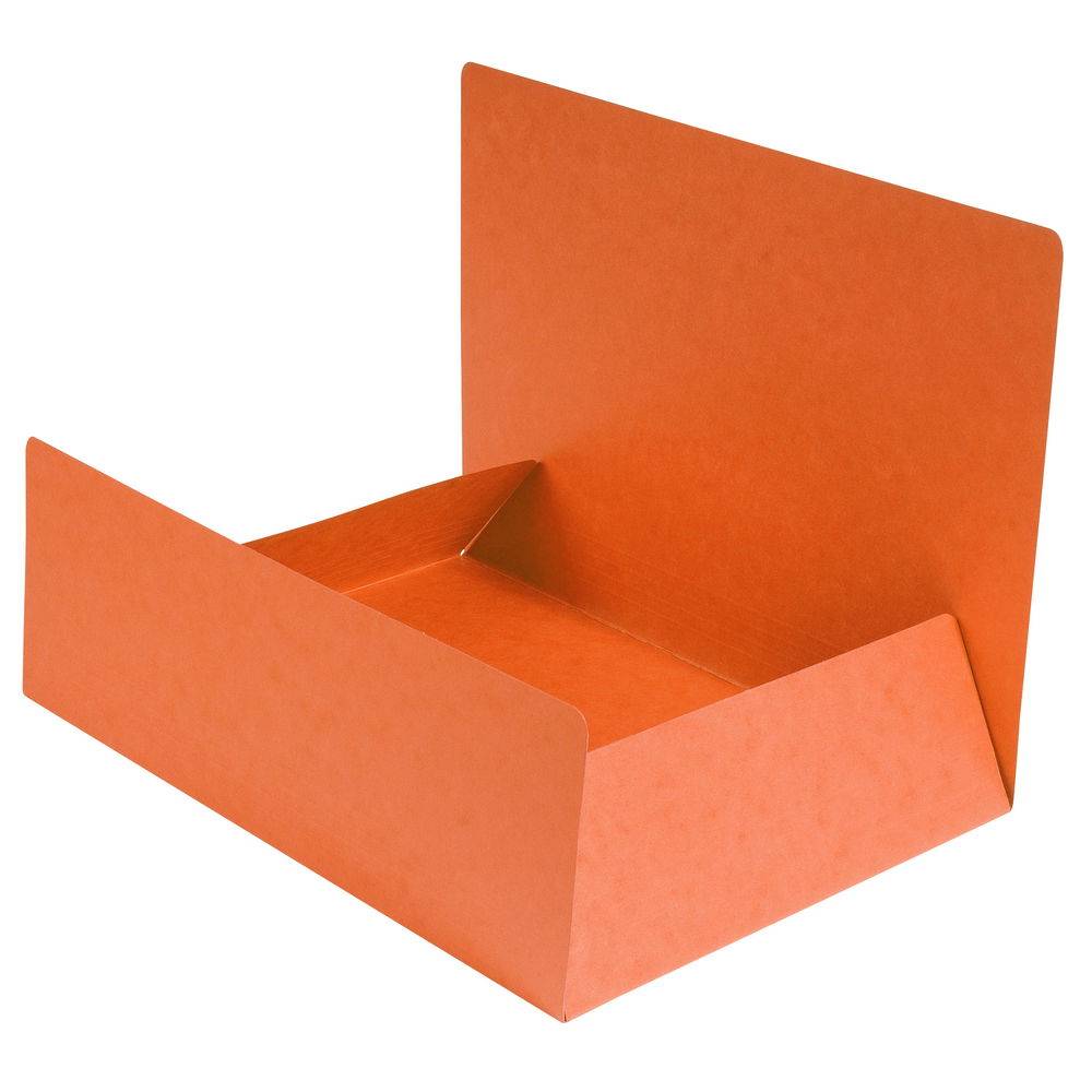 Exacompta 25x Aktenmappe +3 Klappen ohne Gummizug, Karton, A4, Orange, 56409E