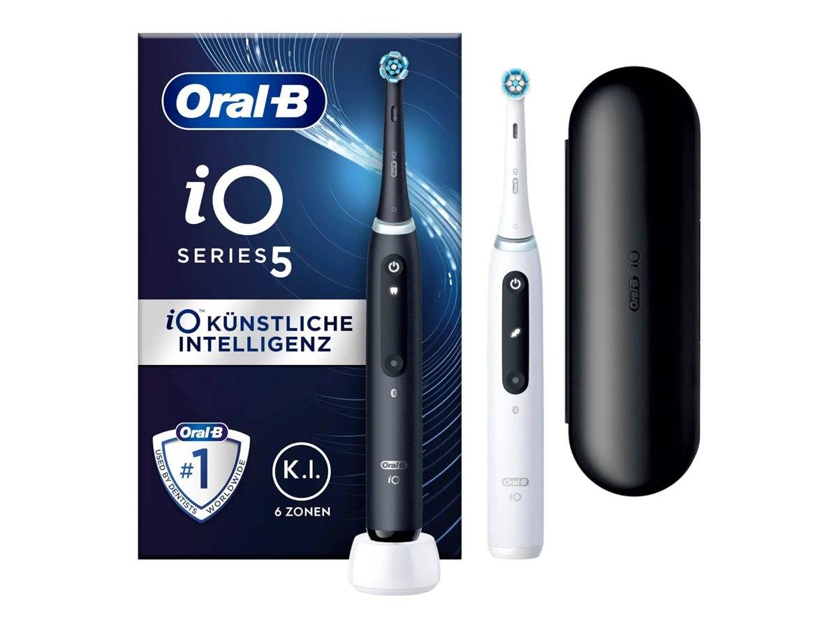 Oral-B iO Series 5 - Zahnbürste - Matt Black/Quite White (Packung mit 2)