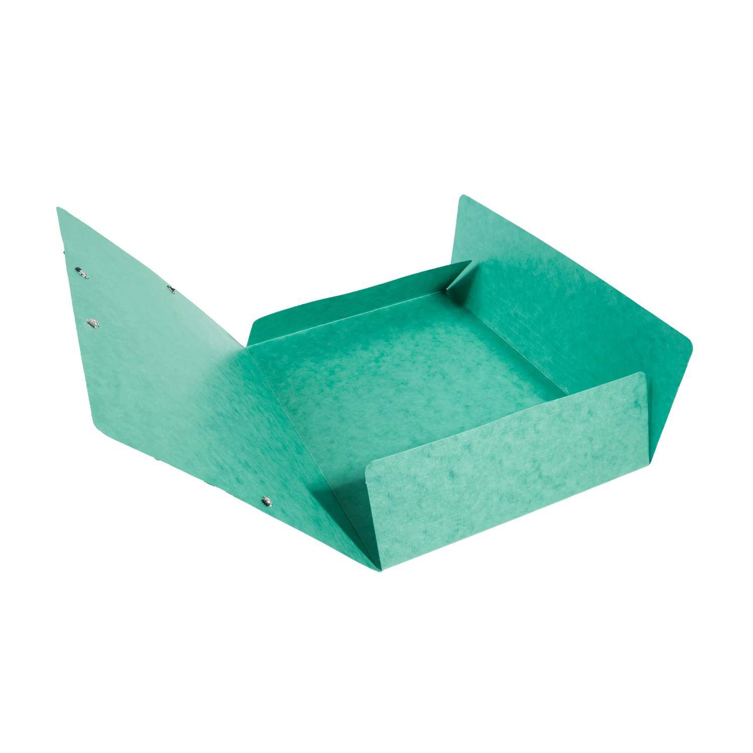 Exacompta 50x Sammelmappe + Gummizug, 3 Klappen Karton, 425g/qm A4, Grün, 55753E