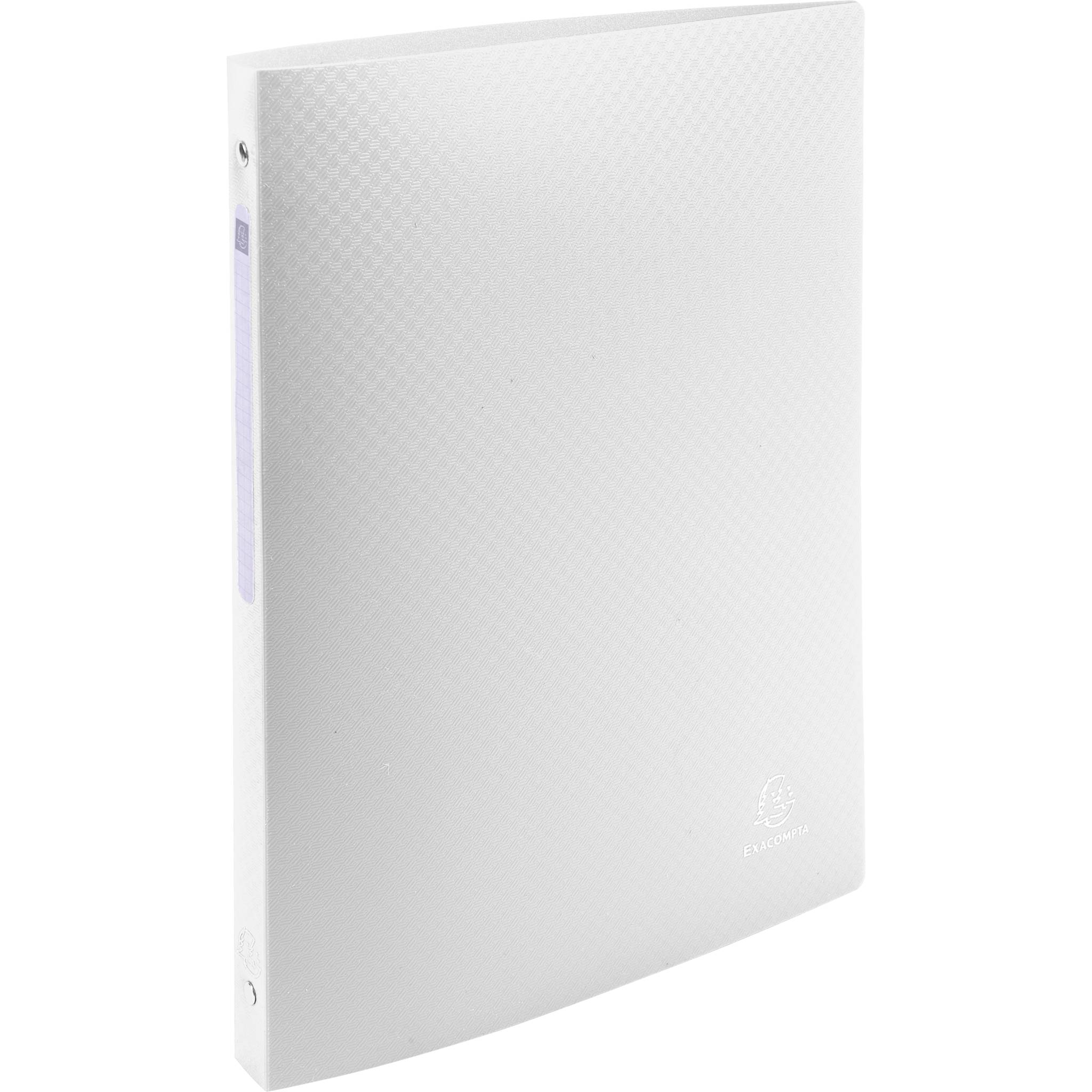 Exacompta 20x Ringbuch PP 500µ 4 Ringen Rücken 20mm A4 Weiß 51185E