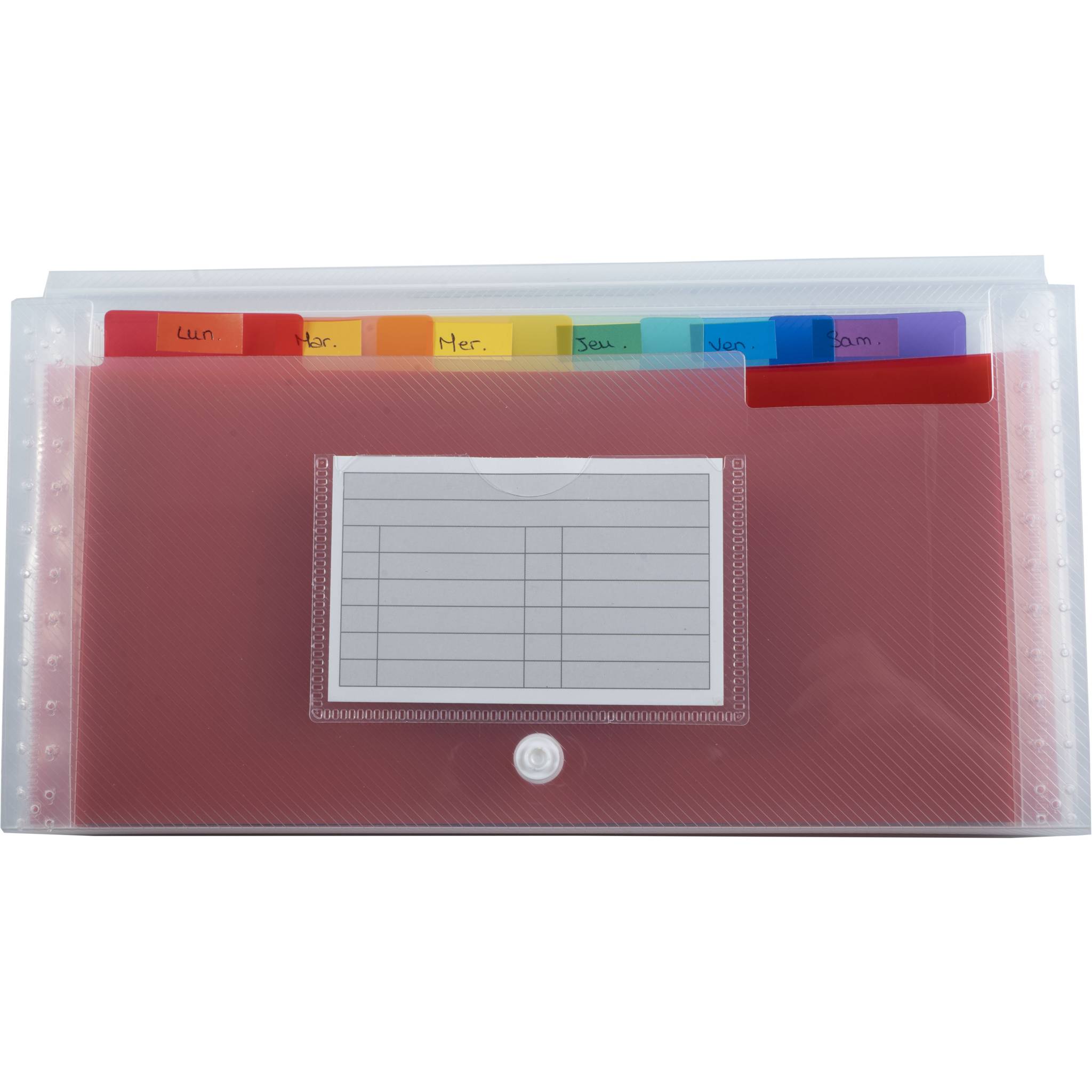 Exacompta 5x Fächermappe Griff 7 farbigen Fächern 260x140 mm Kristall 55398E