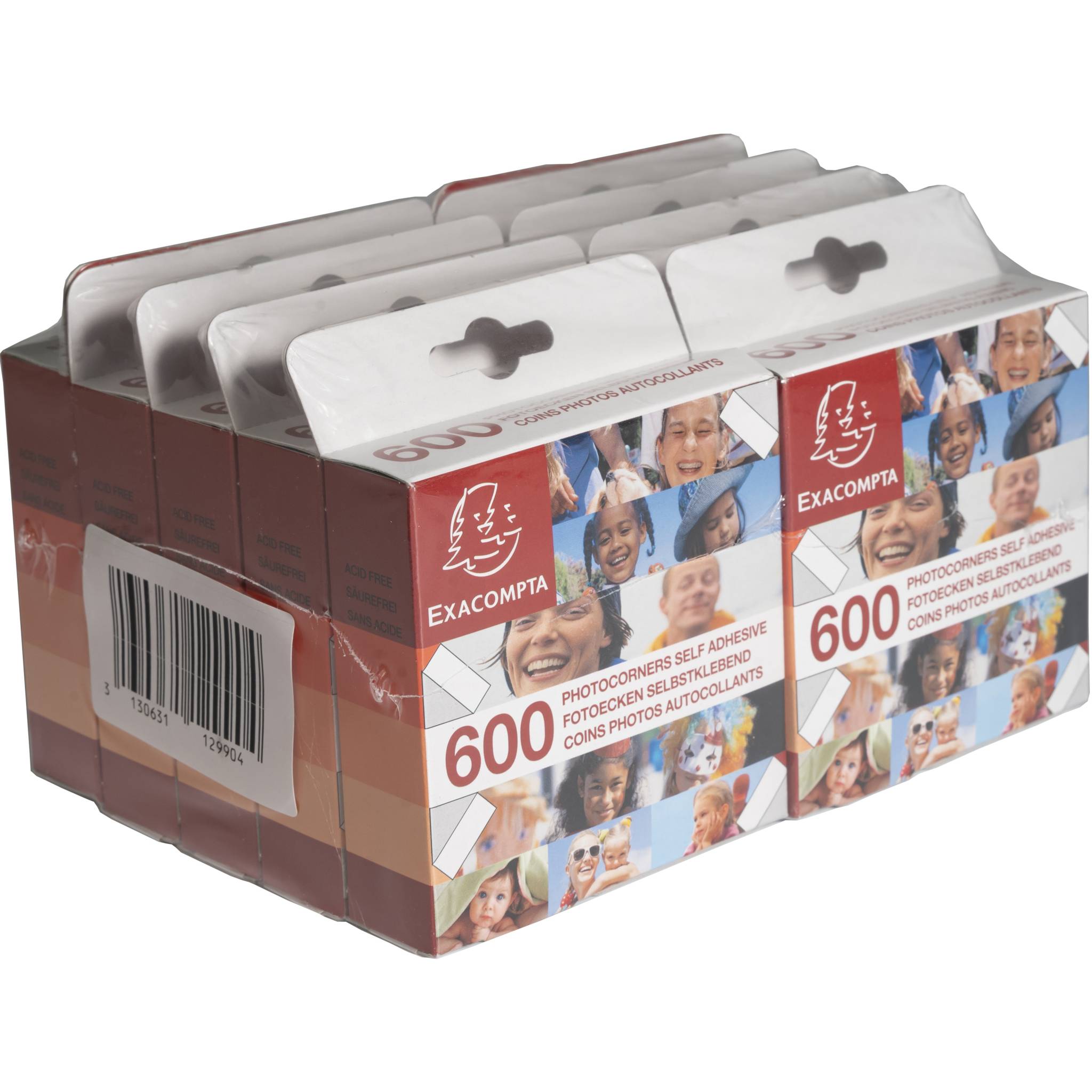 Exacompta 10x Packung mit 600 selbstklebenden Fotoecken - Kristall - 12990E