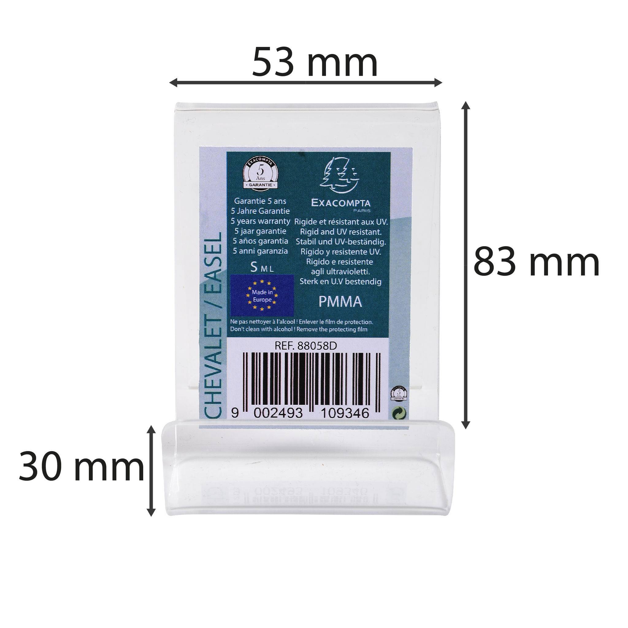 Exacompta 30x Tischaufsteller für A8, PMMA, Exacryl - Kristall - 88058D