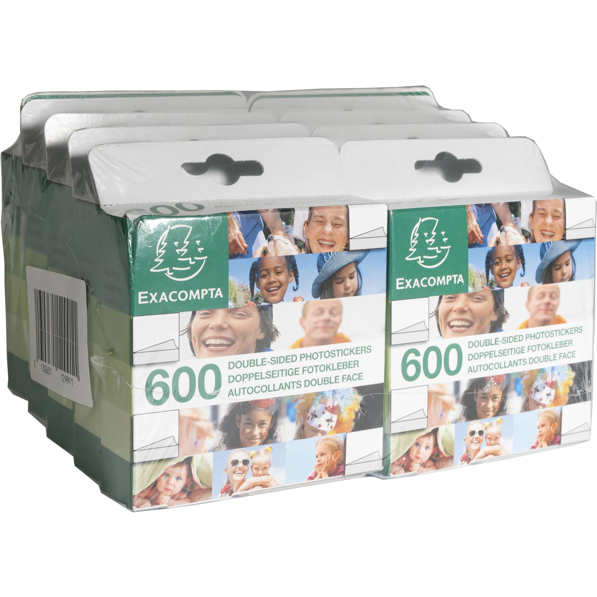 Exacompta 10x Packung 600 beidseitig klebenden Fotoecken - Weiß - 12991E