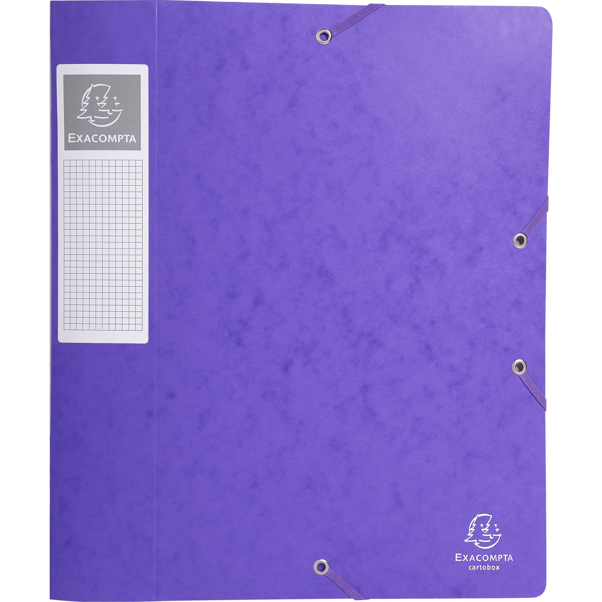Exacompta 10x Archivbox Rücken 60mm Karton +3 Klappen Gummizug A4 Violett 16015H
