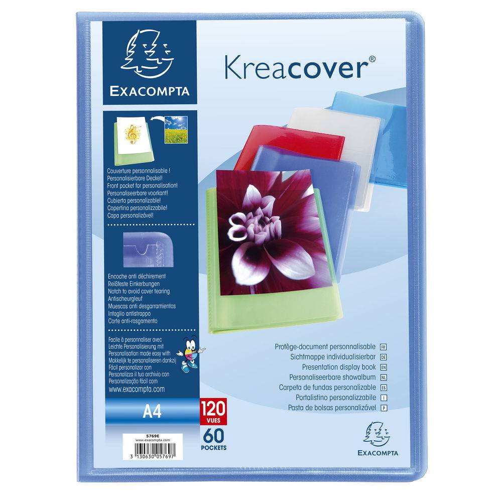 Exacompta 10x Sichtmappe PP 500µ + 60 Hüllen Kreacover , A4, sortiert, 5769E