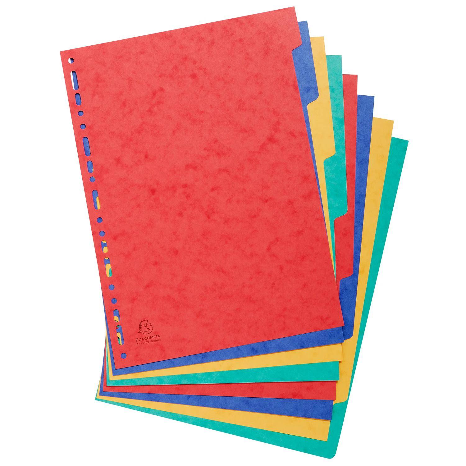 Exacompta 25x Register A4, Colorspan-Karton 225g, 8 Taben - 1408E