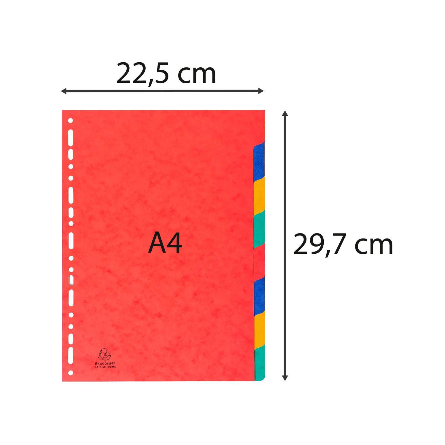 Exacompta 25x Register A4, Colorspan-Karton 225g, 8 Taben - 1408E