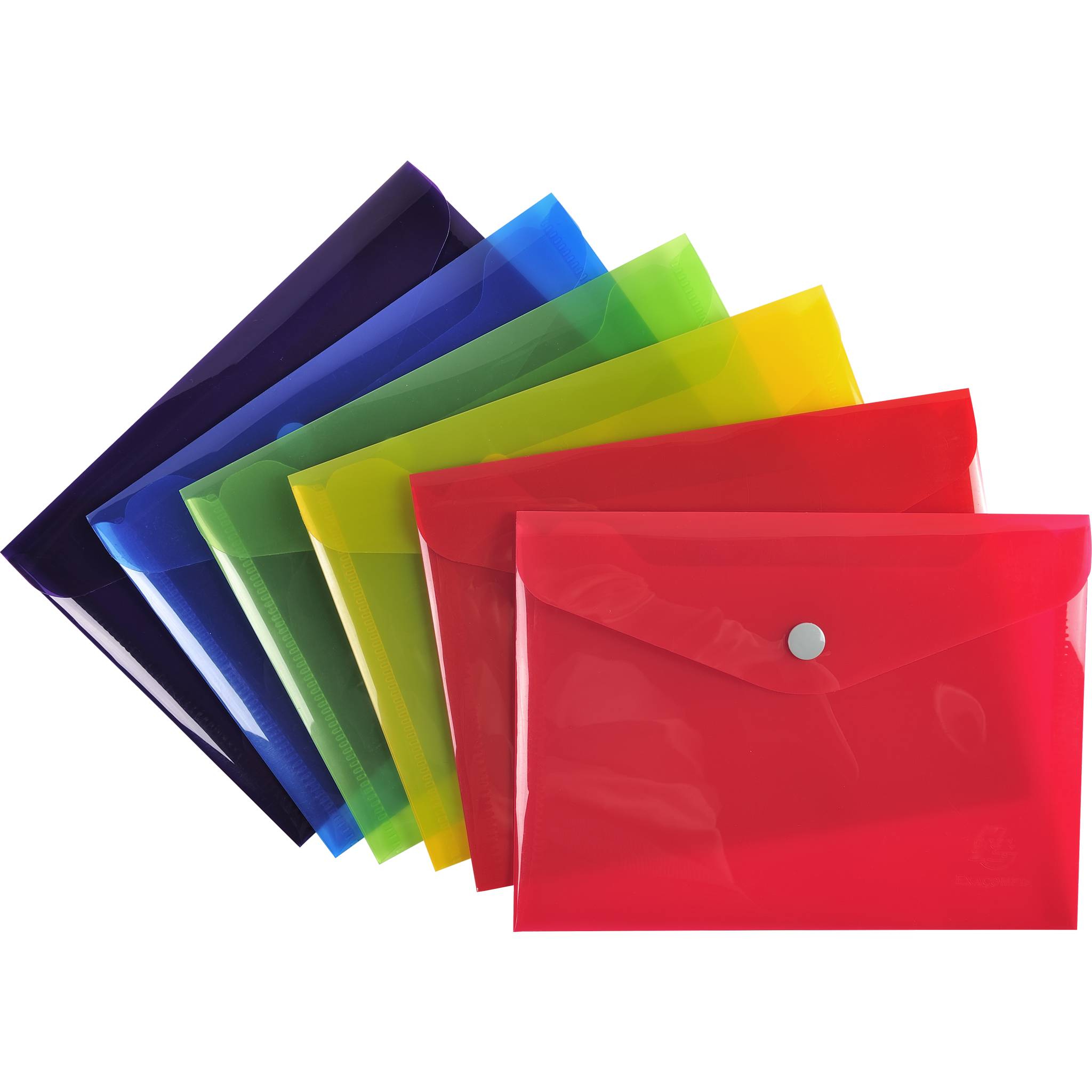 Exacompta 30x Tasche mit Druckknopf Iderama aus PP - Farben sortiert - 34410E