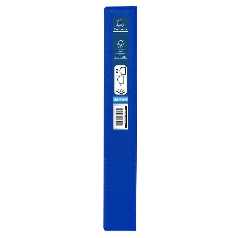 Exacompta 10x Ringbuch PP 2Ring 25mm in D-Form Rücken 47mm A4 Maxi Blau 51826BE