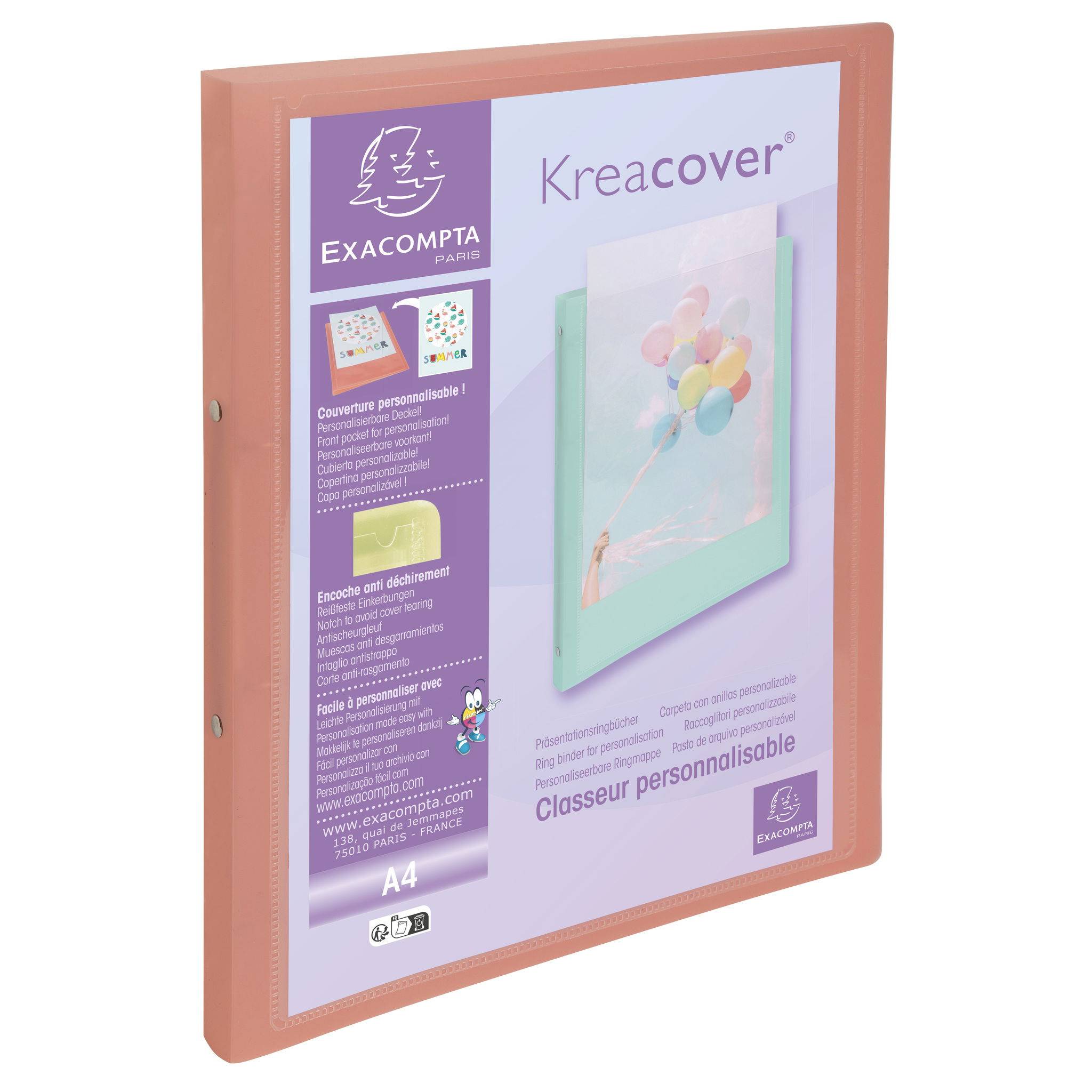 Exacompta 20x Ringhefter PP 2Ring 15mm Rücken 20mm A4 sortiert 54279E