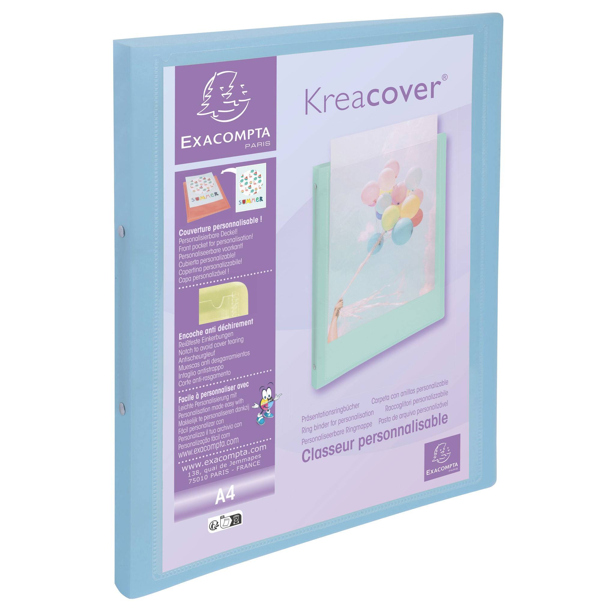 Exacompta 20x Ringhefter PP 2Ring 15mm Rücken 20mm A4 sortiert 54279E