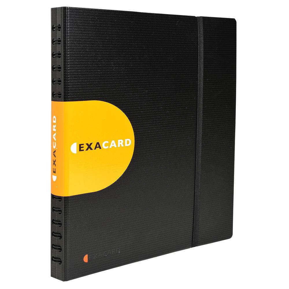 Exacompta 5x Visitenkartenbuch 20 Hüllen 320 Karten 20x145cm Schwarz 75234E