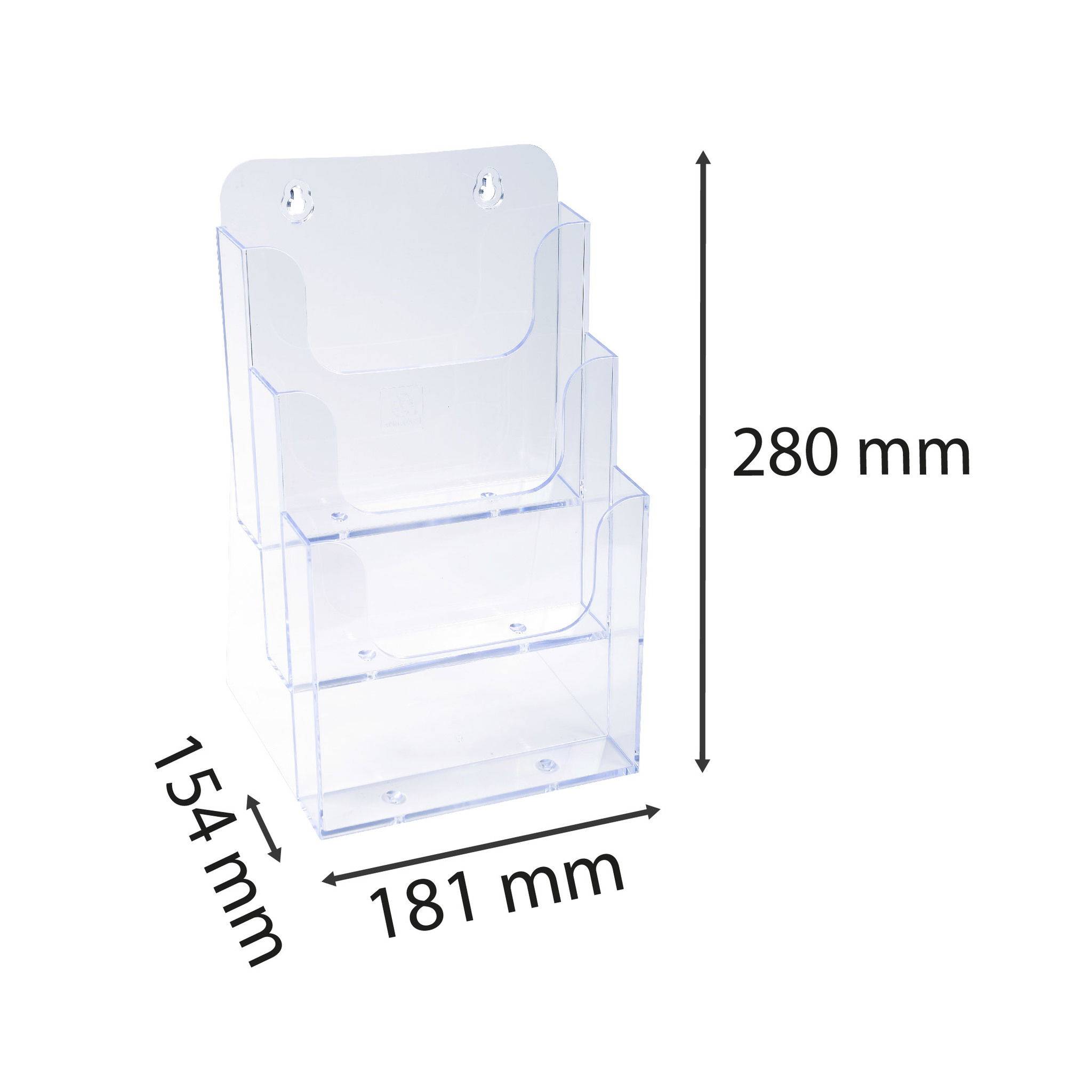 Exacompta 4x Tischprospekthalter mit 3 Fächern A5, Exacryl - Kristall - 75158D