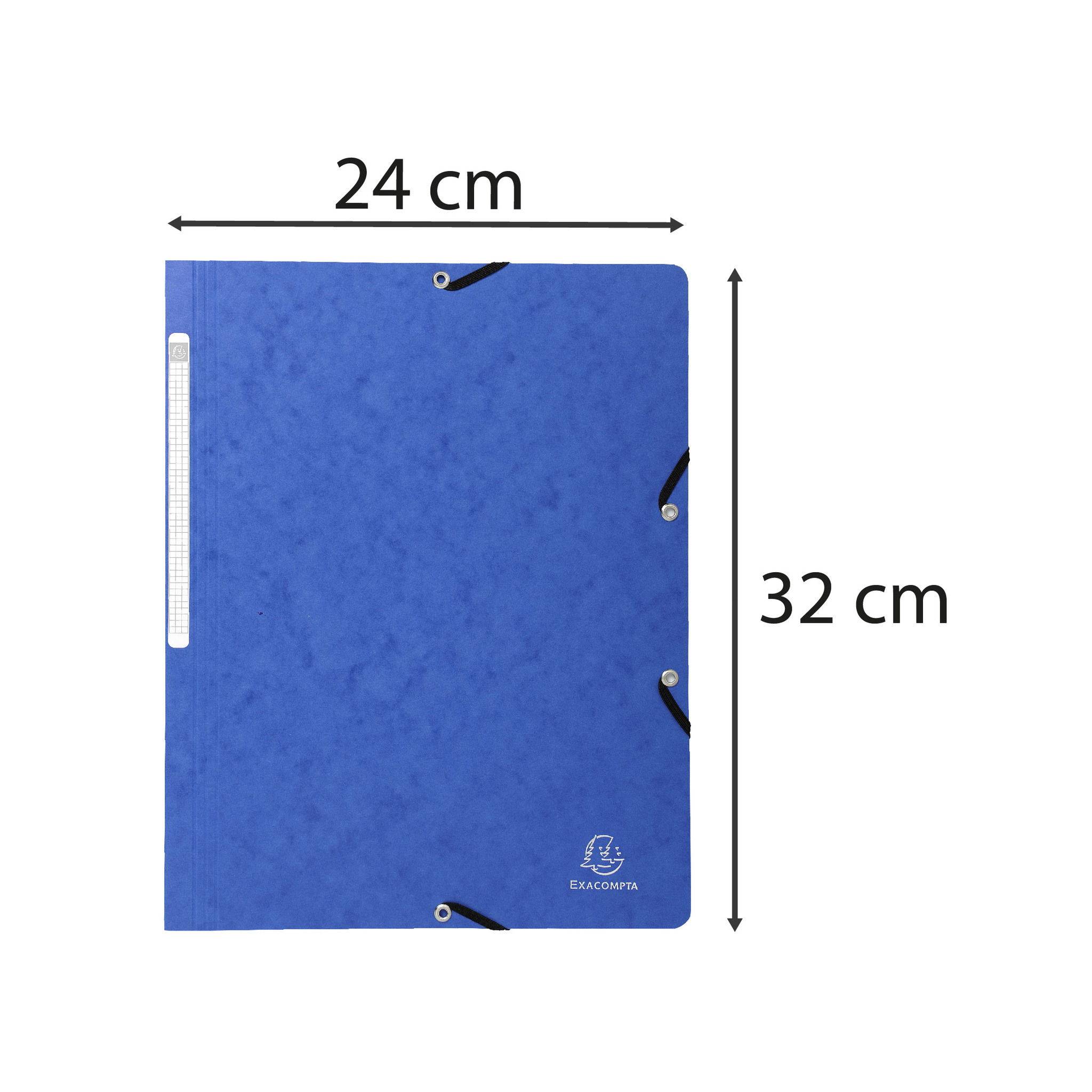 Exacompta 25x Eckspannmappe + Gummizug ohne Klappen, Karton, A4, Blau, 5512E