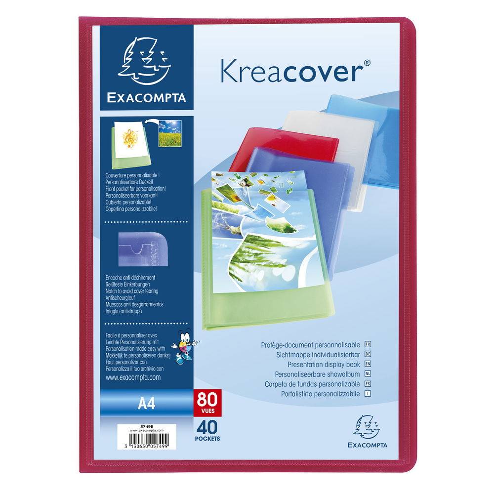 Exacompta 10x Sichtmappe PP 500µ + 40 Hüllen Kreacover , A4, sortiert, 5749E