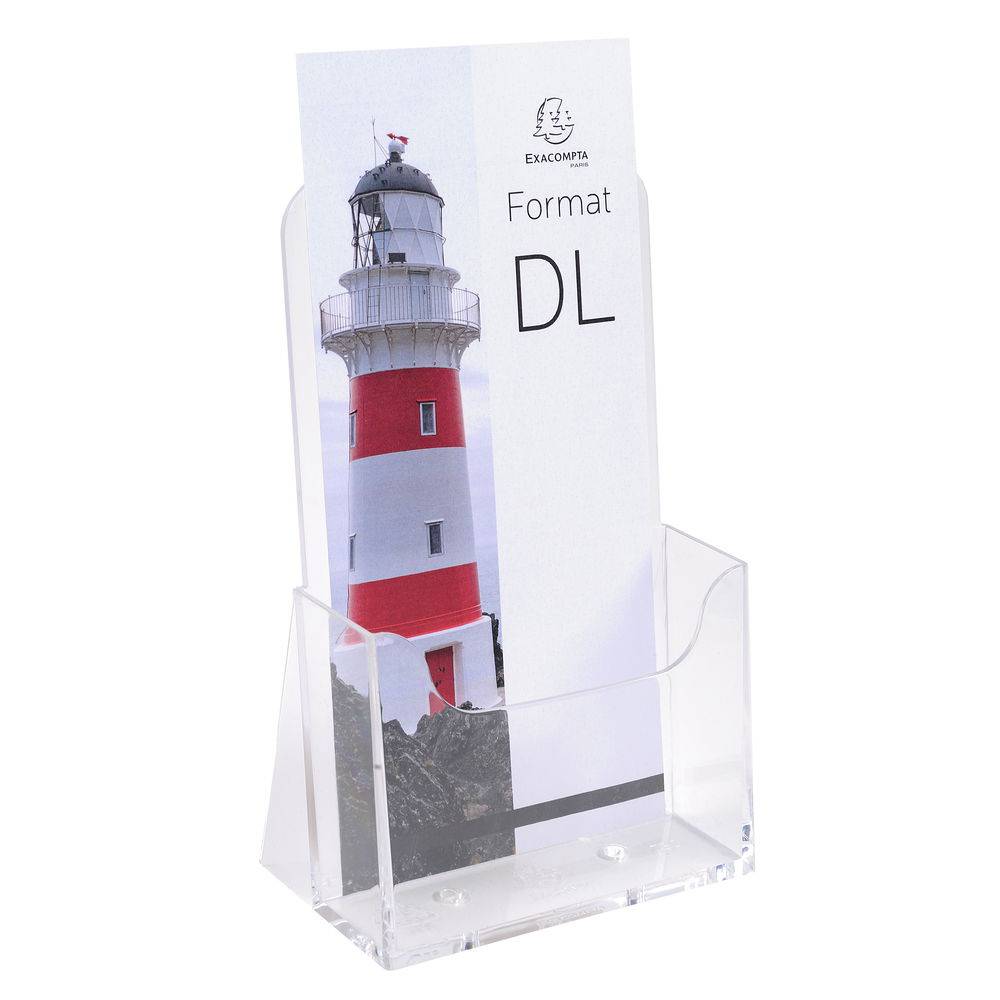 Exacompta 10x Tischprospekthalter + 1 Fach DL (10x21cm) Exacryl Kristall 73058D