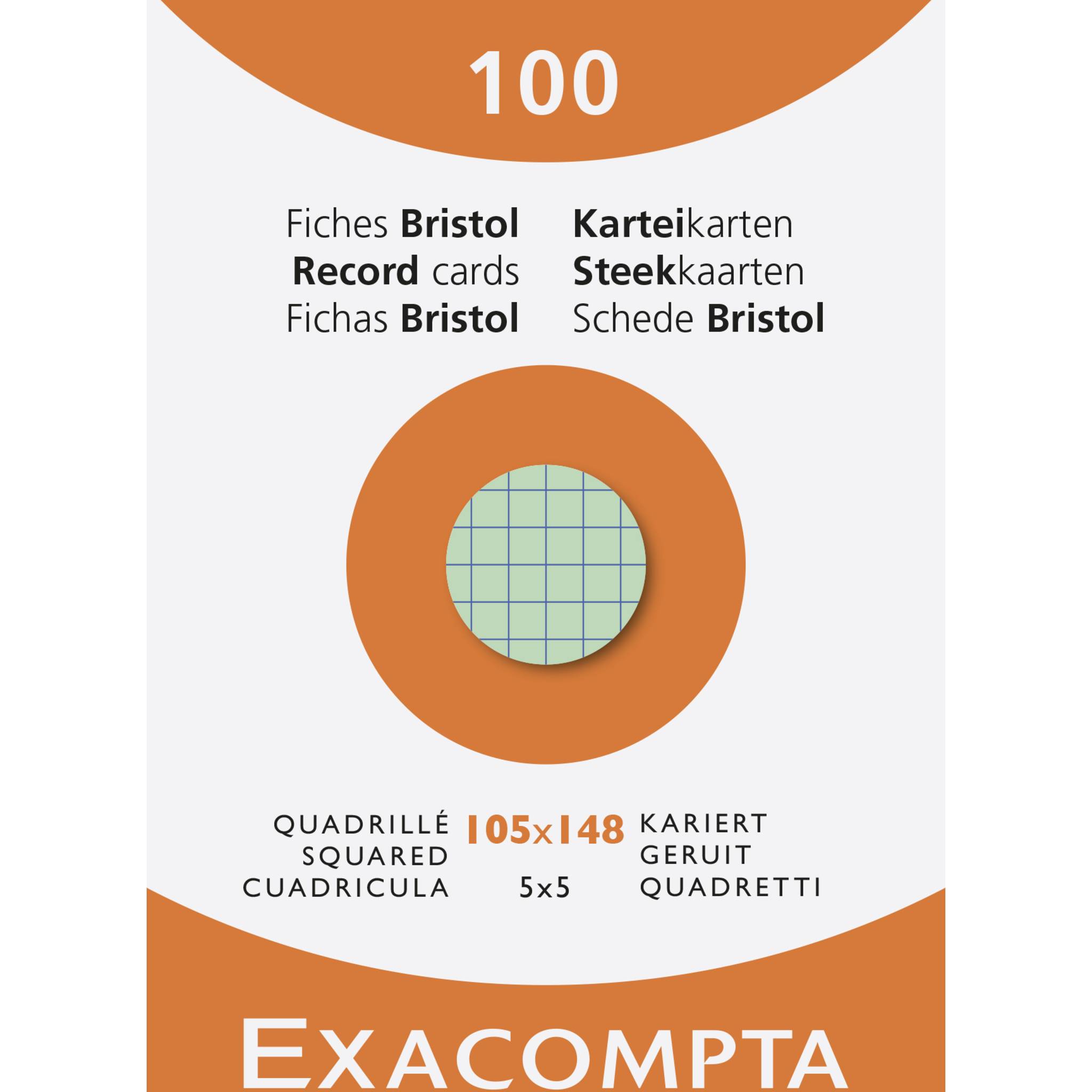 Exacompta 10x Karteikarten A6 kariert Faltschachtel + 100 Stück sortiert 13479E