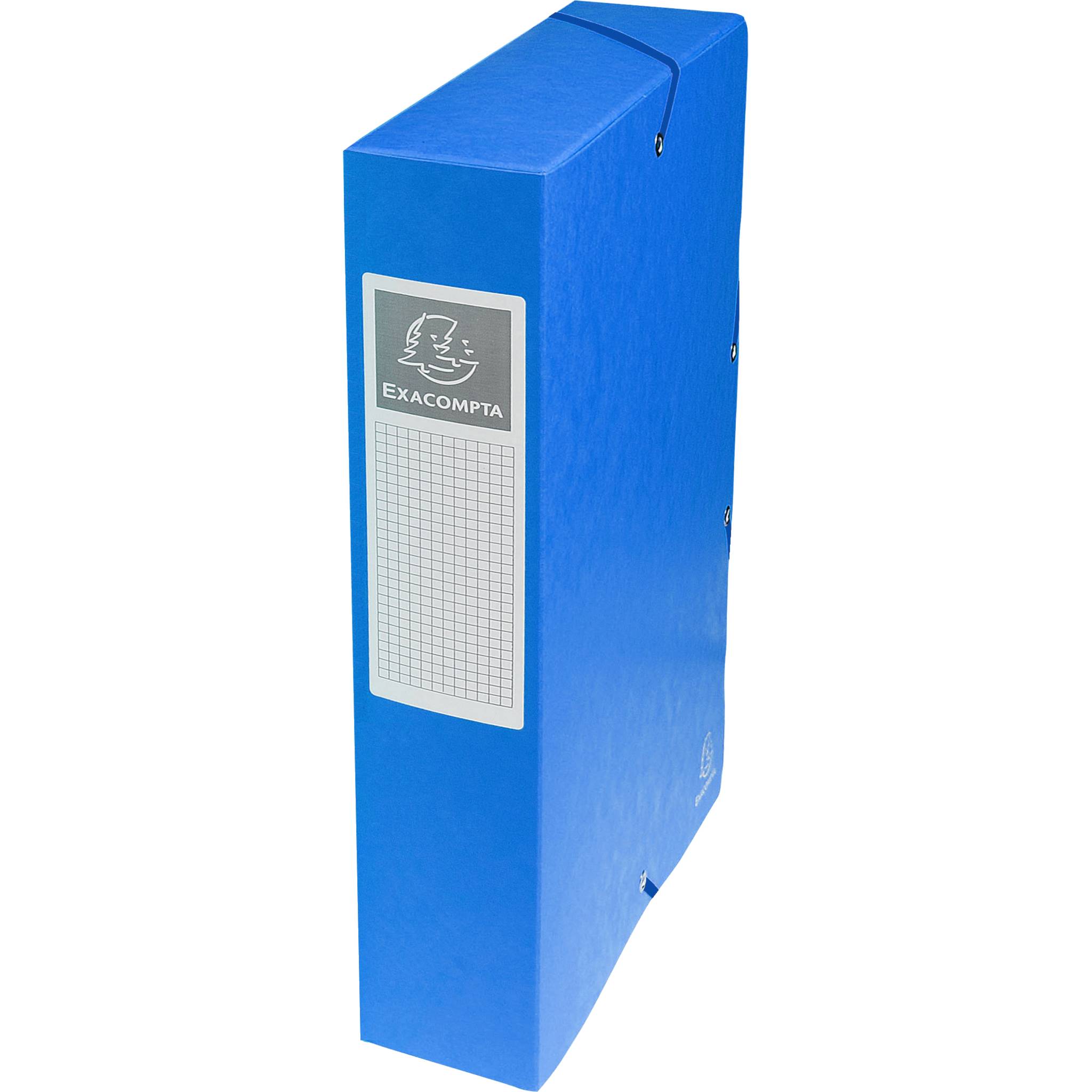 Exacompta 8x Archivbox Karton, 600g, Rücken 60mm + Etikett, A4, Blau, 50602E
