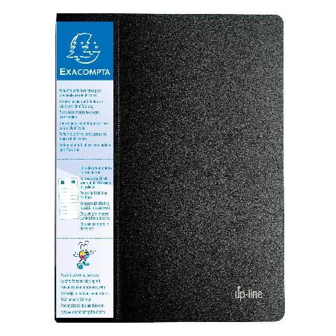 Exacompta 8x Schichtmappe PP 800µ 80 Hüllen Etikett 3 Seiten A4 Schwarz 88801E