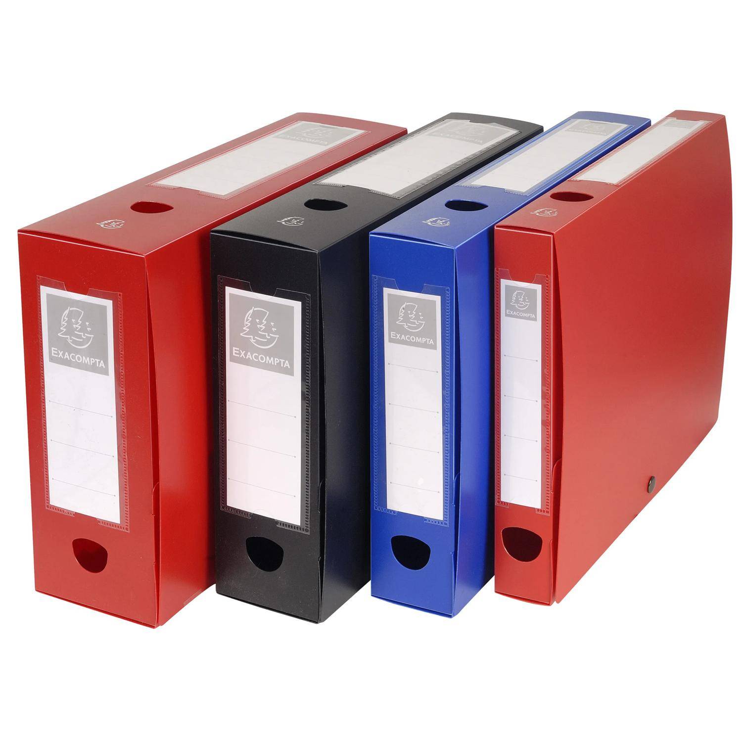Exacompta 10x Archivbox + Knopf, PP 700µ, Rücken 40mm, A4, Blau, 54632E