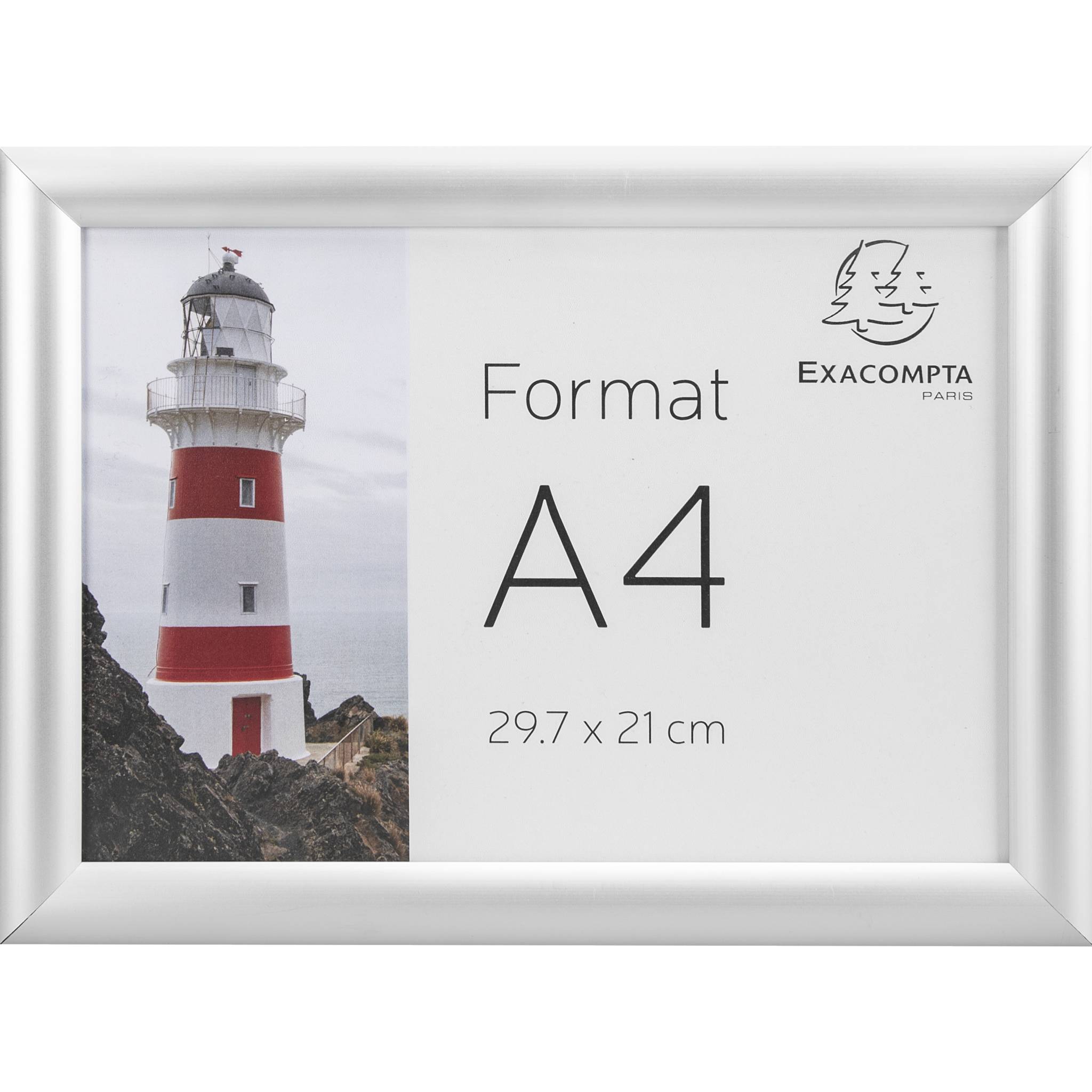 Exacompta 5x Wandplakatrahmen + Rahmen Aluminium A4, Exacryl, Kristall, 8494358D