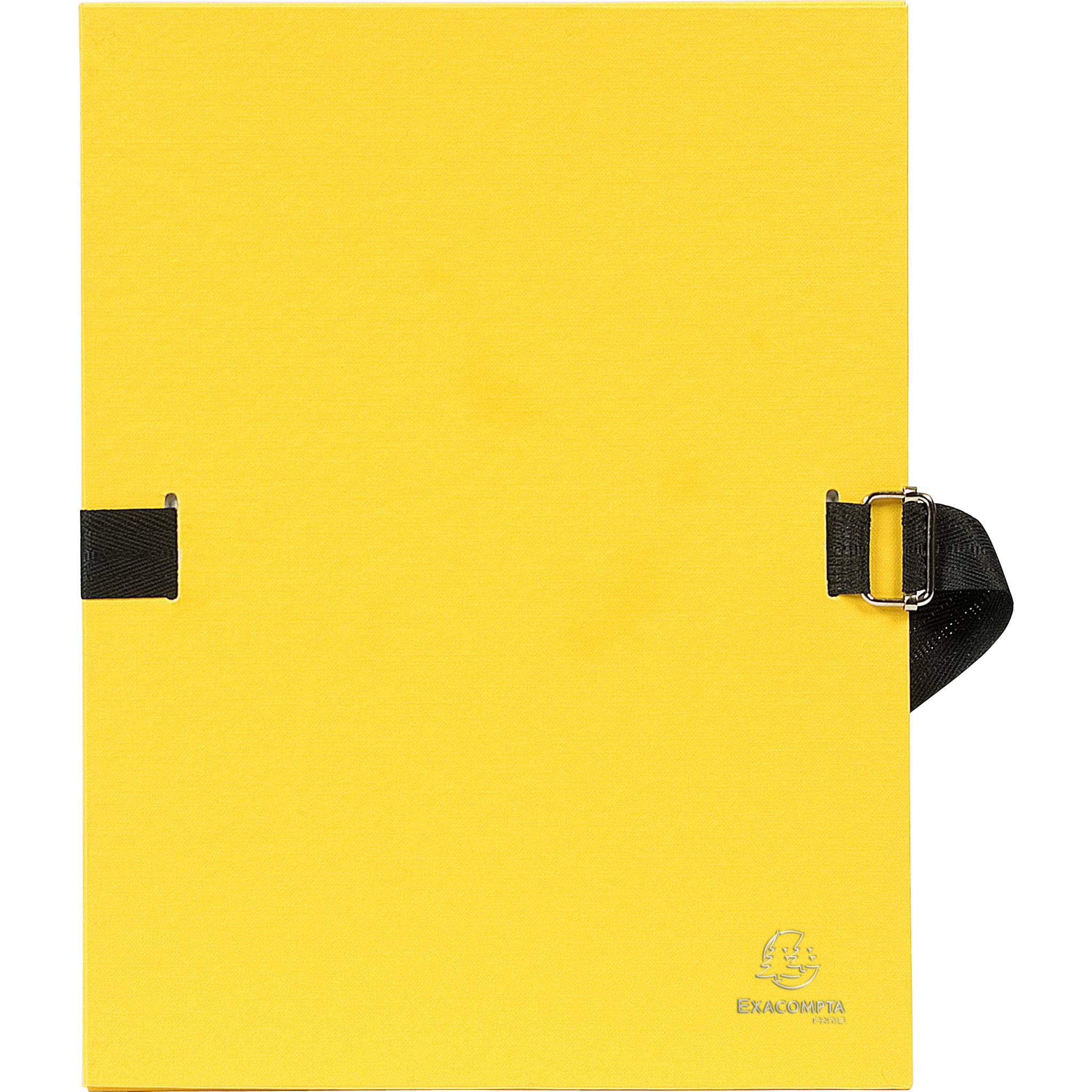 Exacompta 10x Dokumentenmappe Karton 2,7mm, Faltenrücken, A4, Gelb, 729E