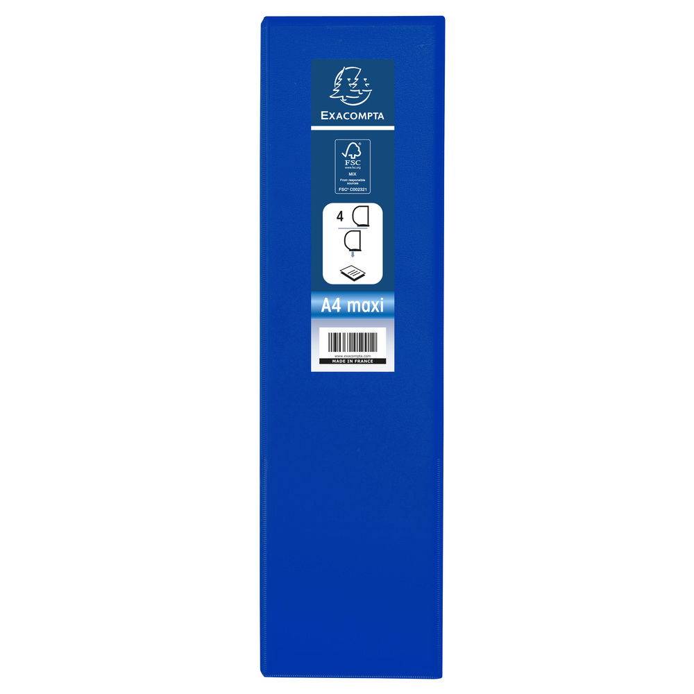 Exacompta 10x Ringbuch PP 23mm 4Ring 60mm D Rücken 90mm A4 Maxi Blau 51845BE