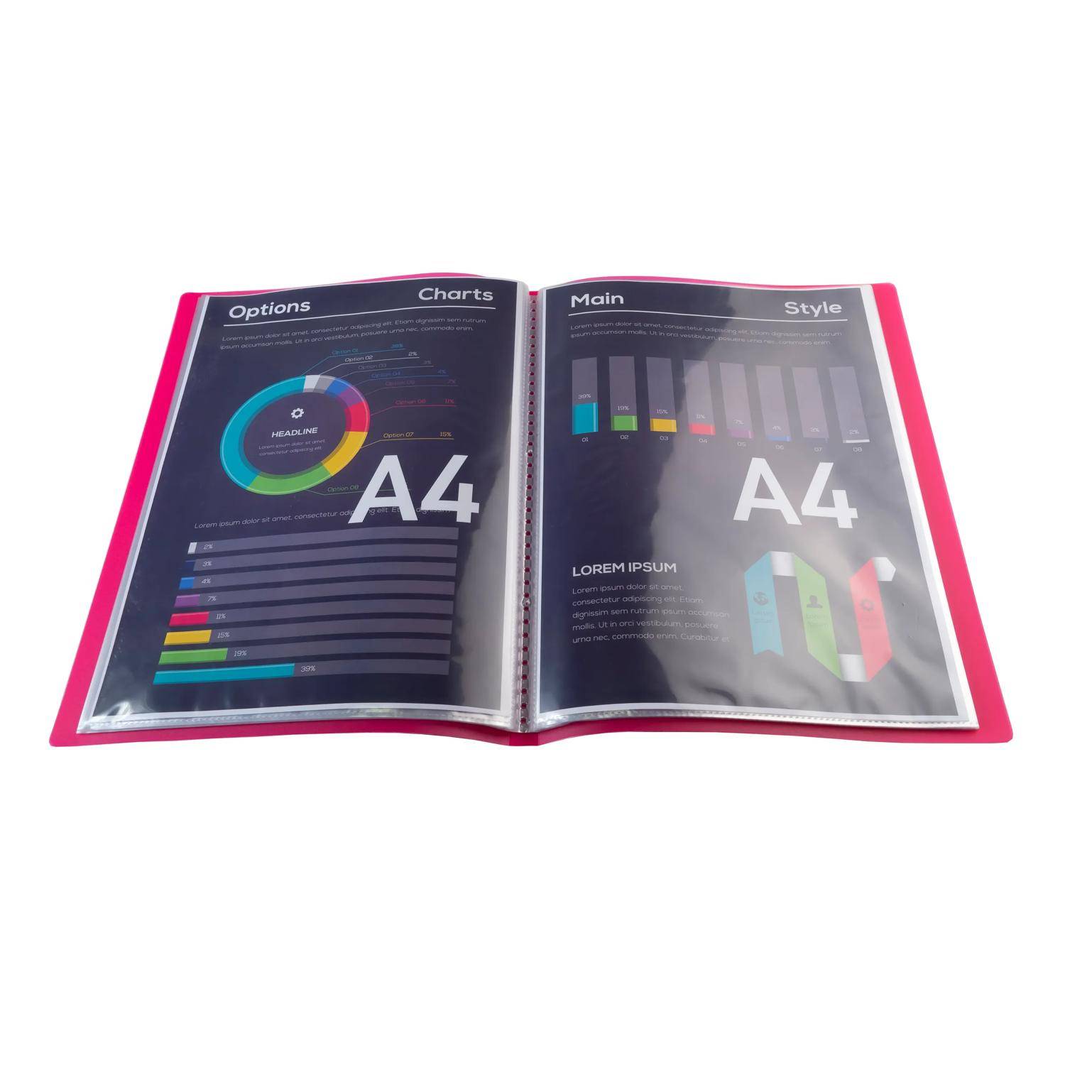 Exacompta 12x Sichtmappe PP 500µ + 40 Hüllen , A4, Rot, 85465E