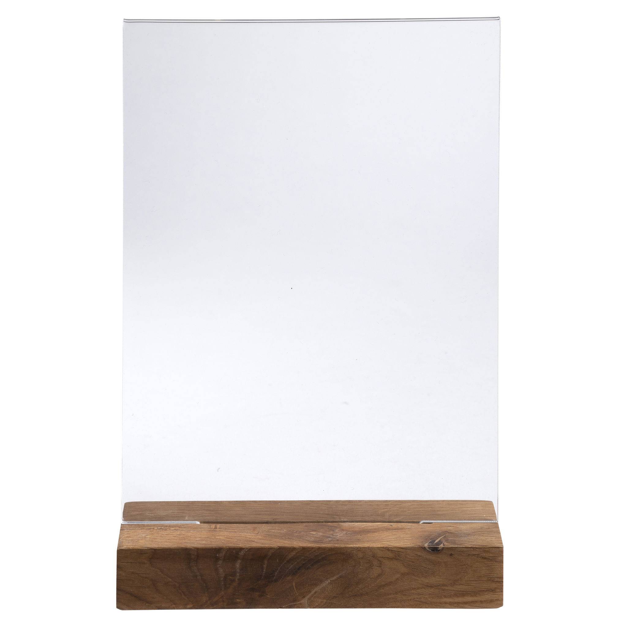 Exacompta 10x Tischaufsteller mit Holzsockel A5 Hochformat - Kristall - 85258D