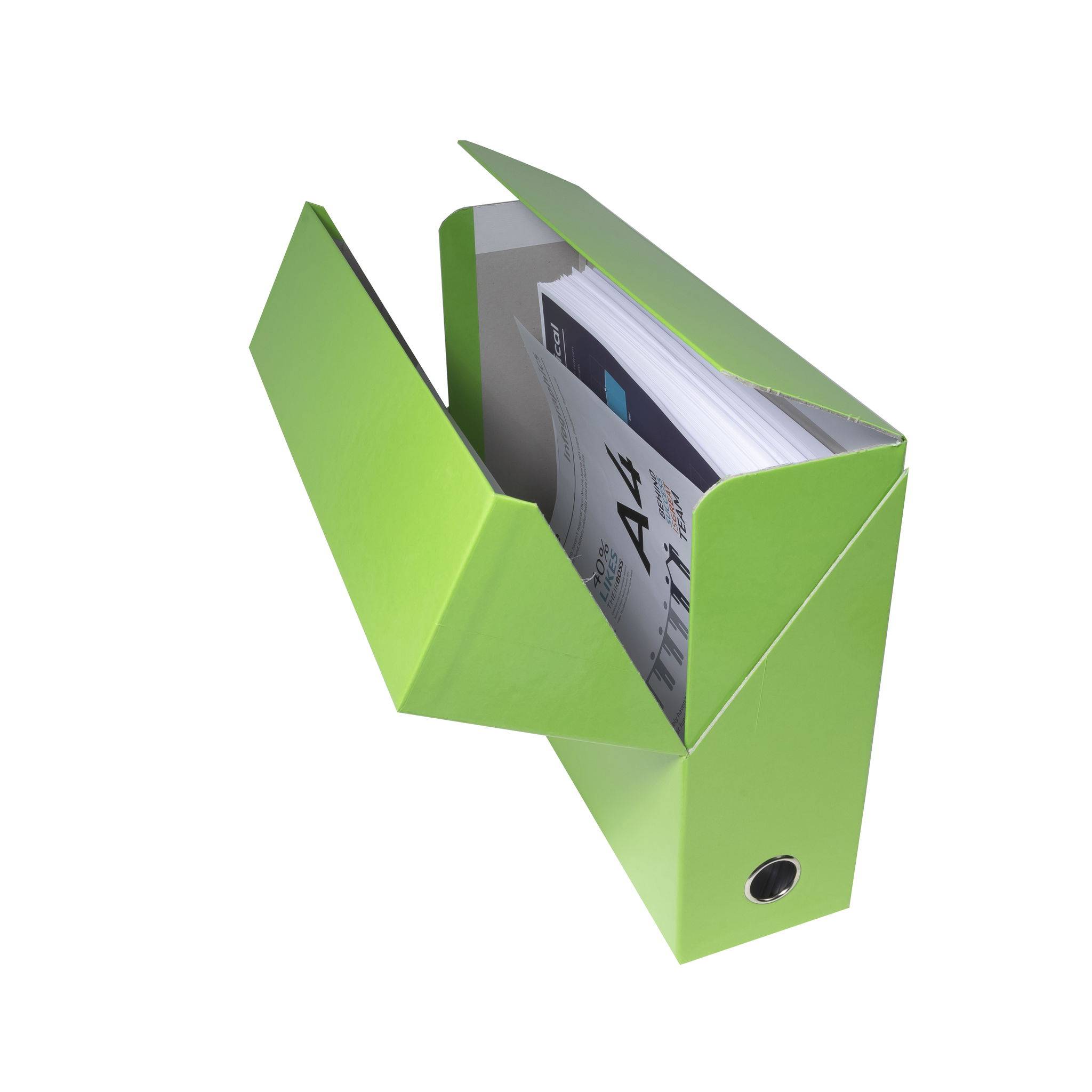 Exacompta 5x Transferbox Karton, Rücken 90mm, 25,5x34x9 cm A4, Anisgrün, 89923E