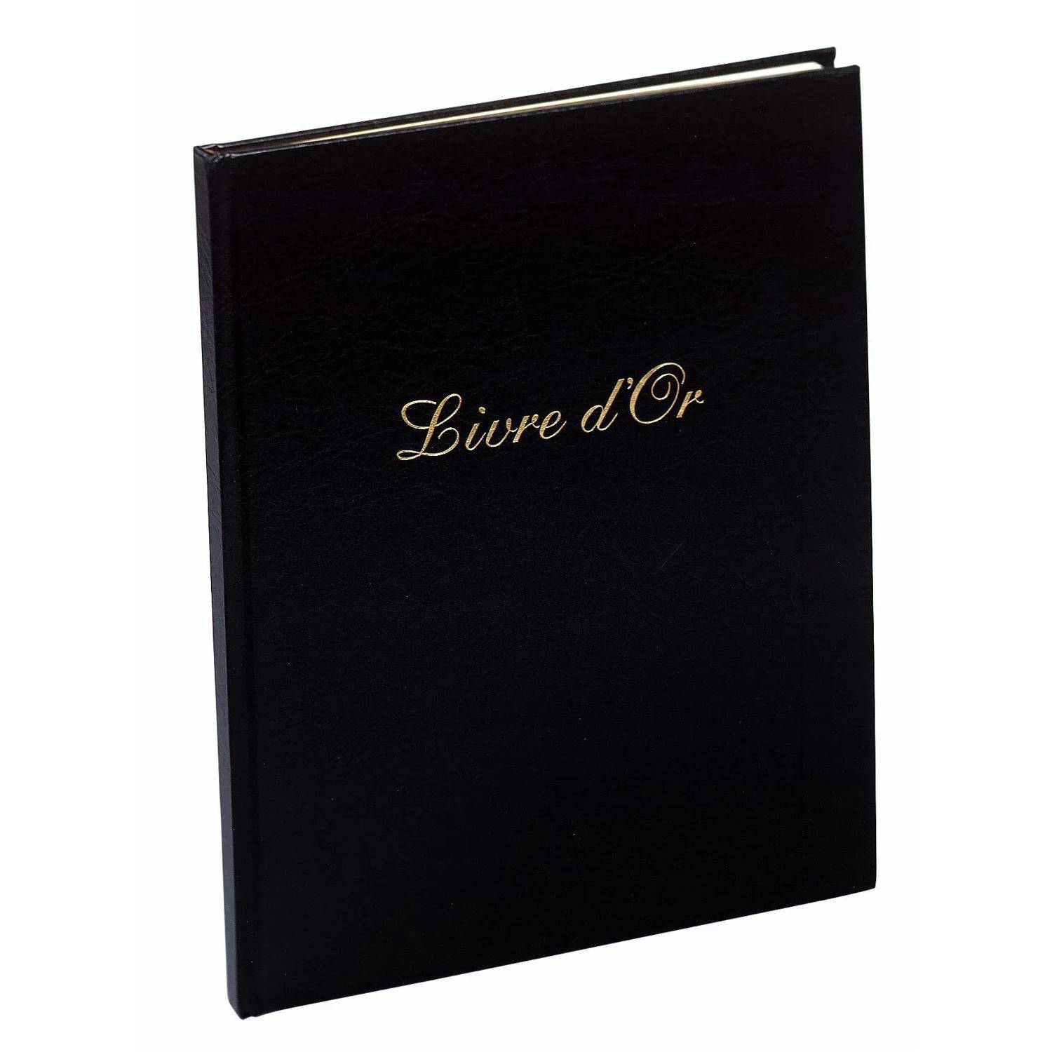 Exacompta 2x Gästebuch Balacron 50 Blatt weiß 27x22 cm Hochformat Schwarz 4981E