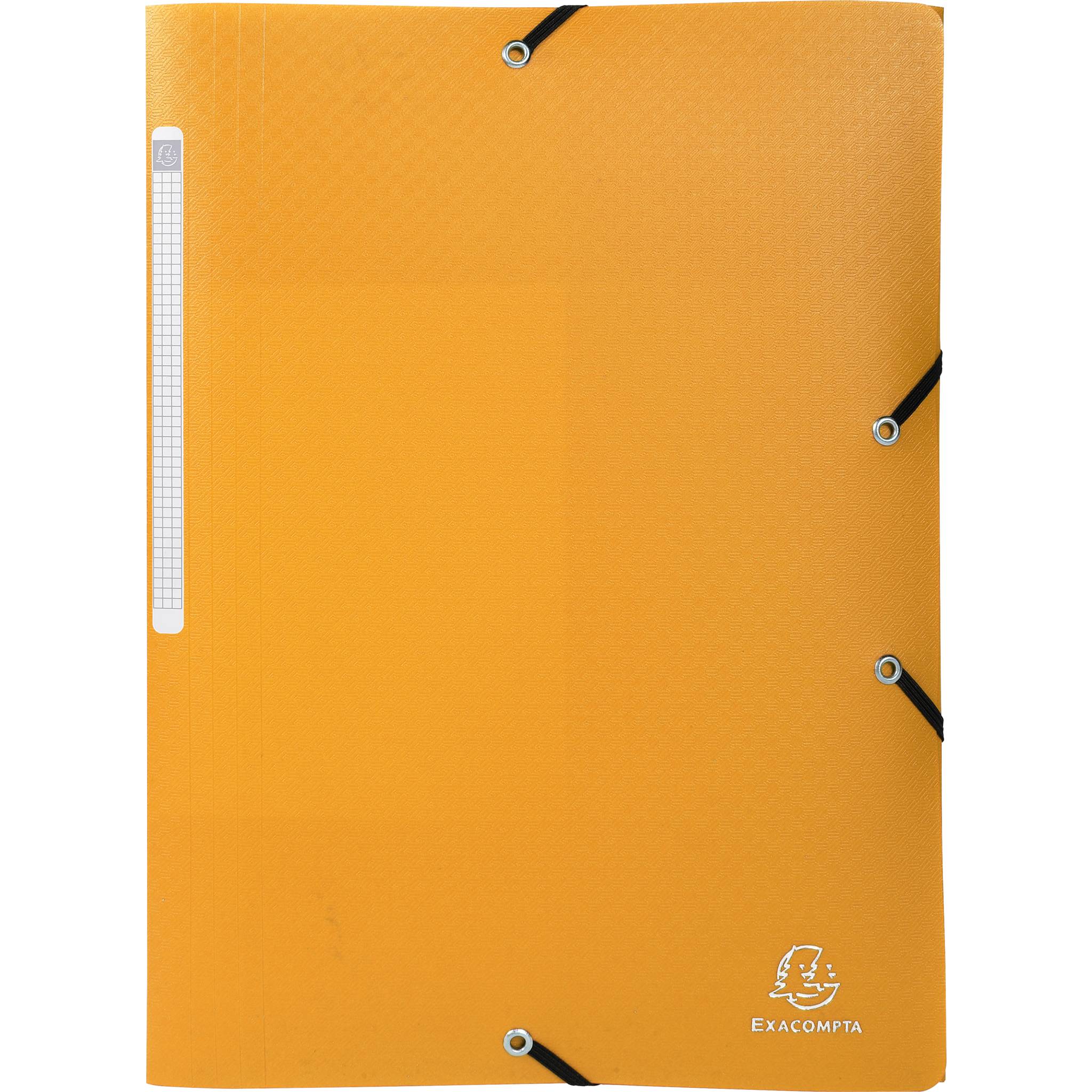 Exacompta 50x Sammelmappe +3 Klappen Gummizug PP 500µ A4 Gelb 55809E