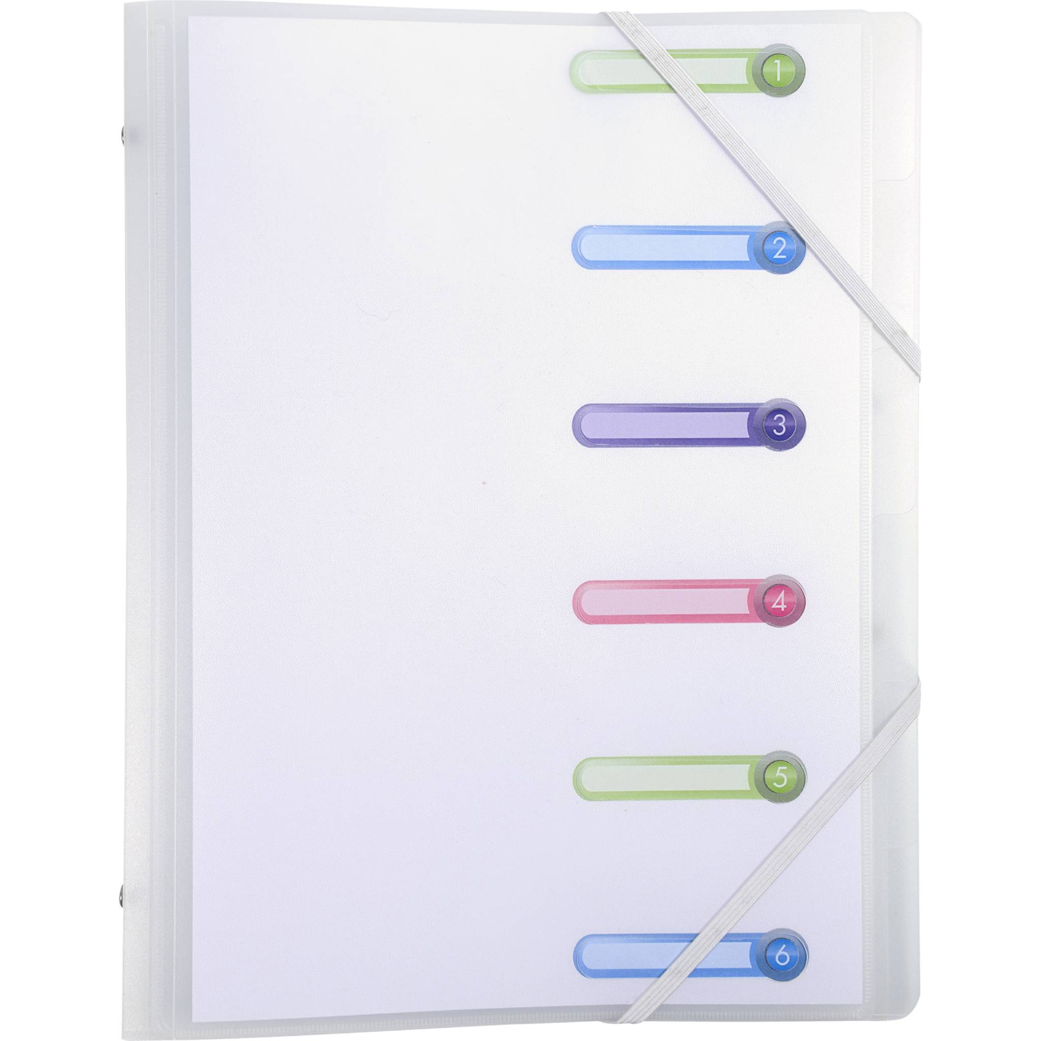 Exacompta 10x Ordnungsmappe in Format A4 +3 Klappen 6 Fächer Transparent 56177E