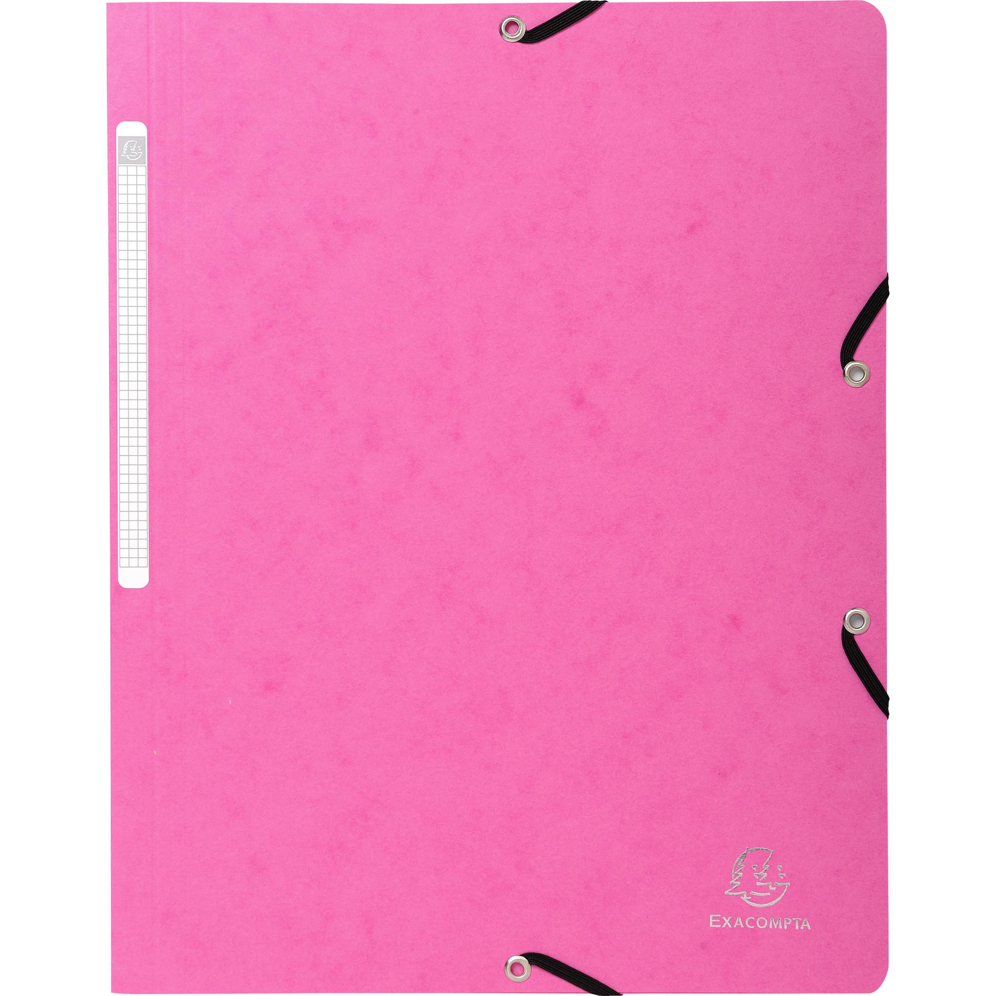 Exacompta 25x Eckspannmappe + Gummizug ohne Klappen, Karton, A4, Rosa, 5560E