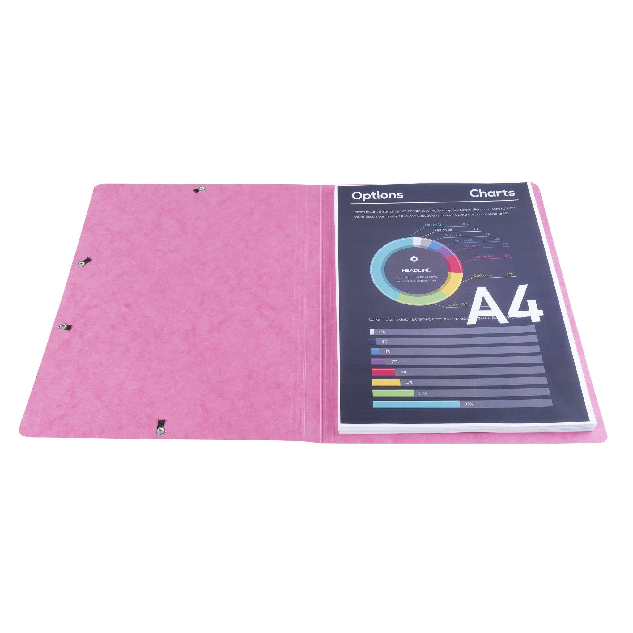 Exacompta 25x Eckspannmappe + Gummizug ohne Klappen, Karton, A4, Rosa, 5560E