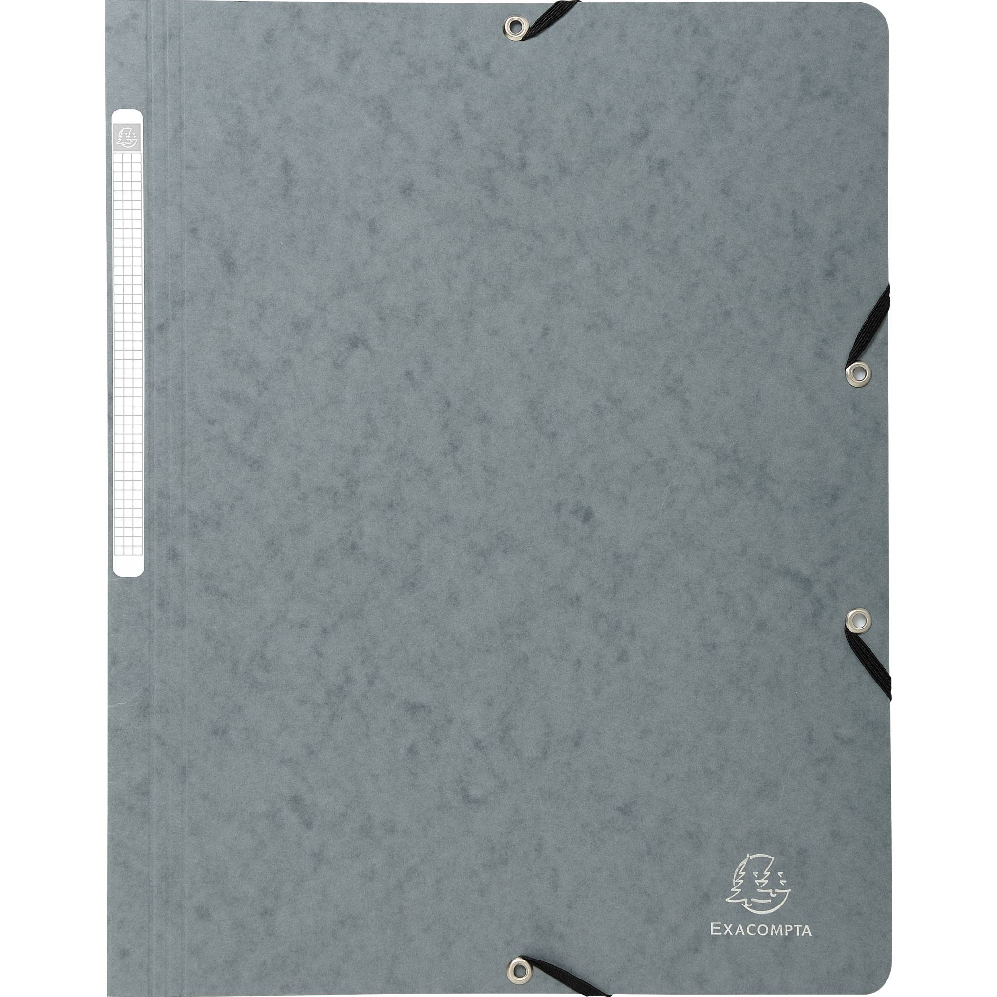 Exacompta 25x Eckspannmappe + Gummizug ohne Klappen, Karton, A4, Grau, 5571E