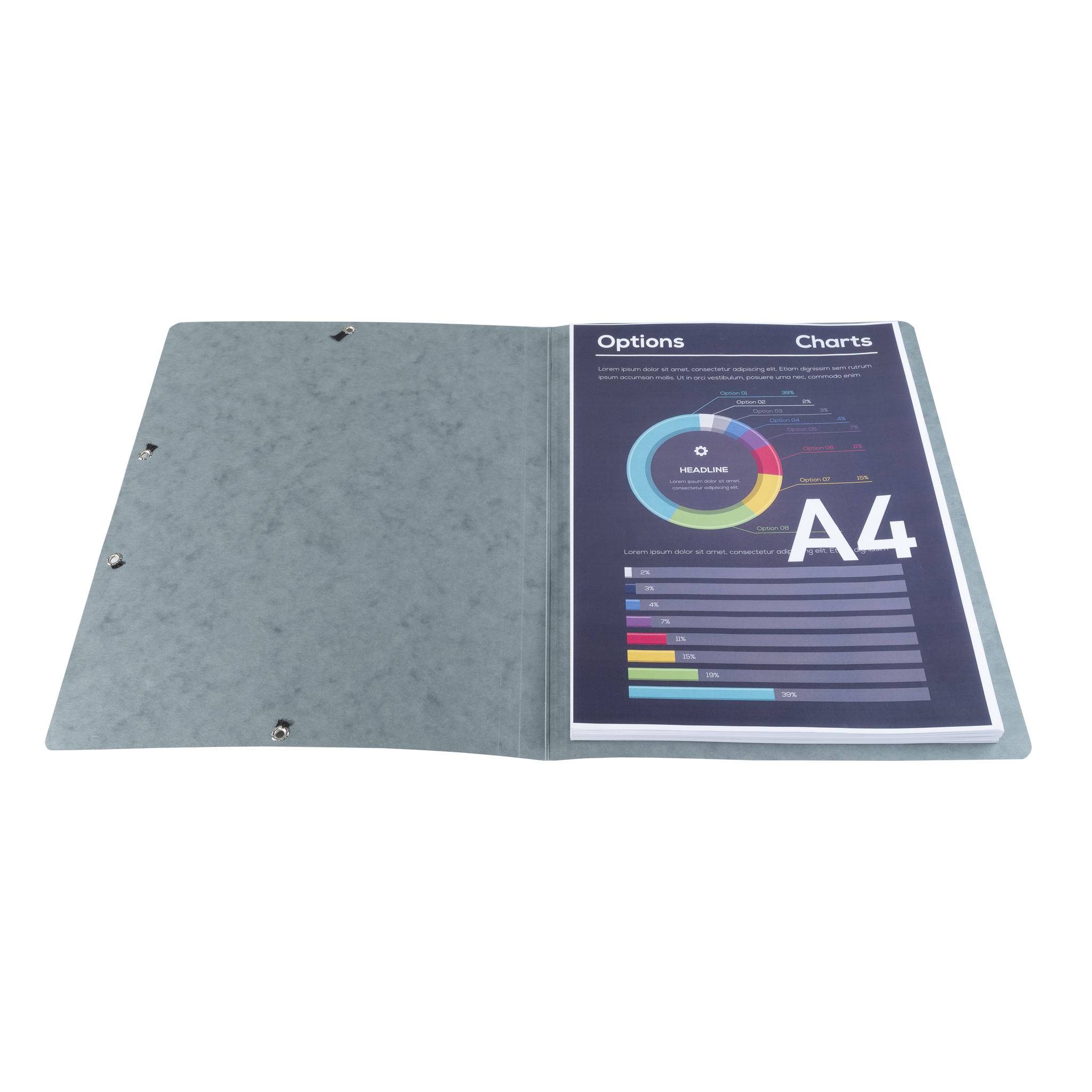 Exacompta 25x Eckspannmappe + Gummizug ohne Klappen, Karton, A4, Grau, 5571E