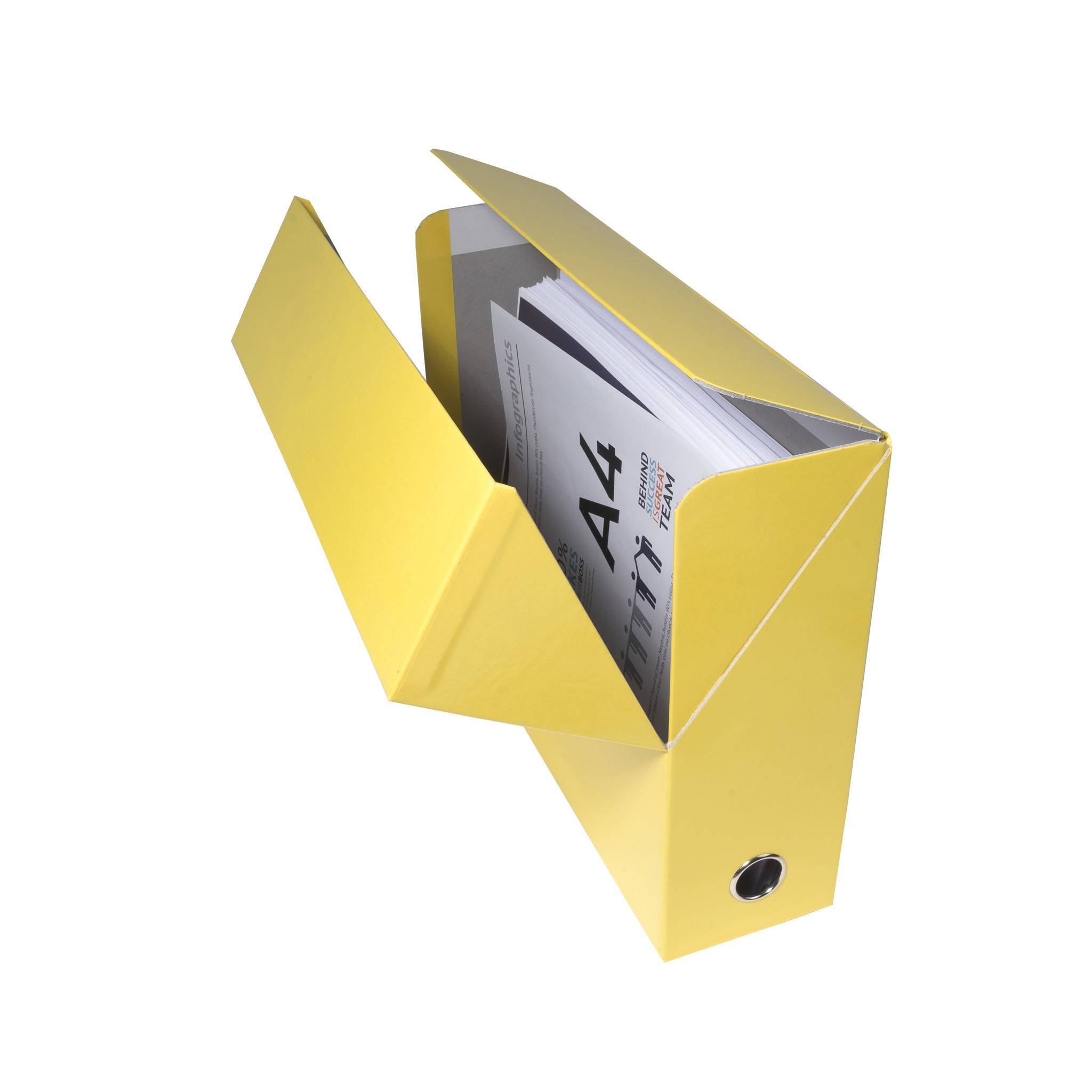 Exacompta 5x Transferbox Karton, Rücken 90mm, 25,5x34x9 cm A4, , Gelb, 89928E