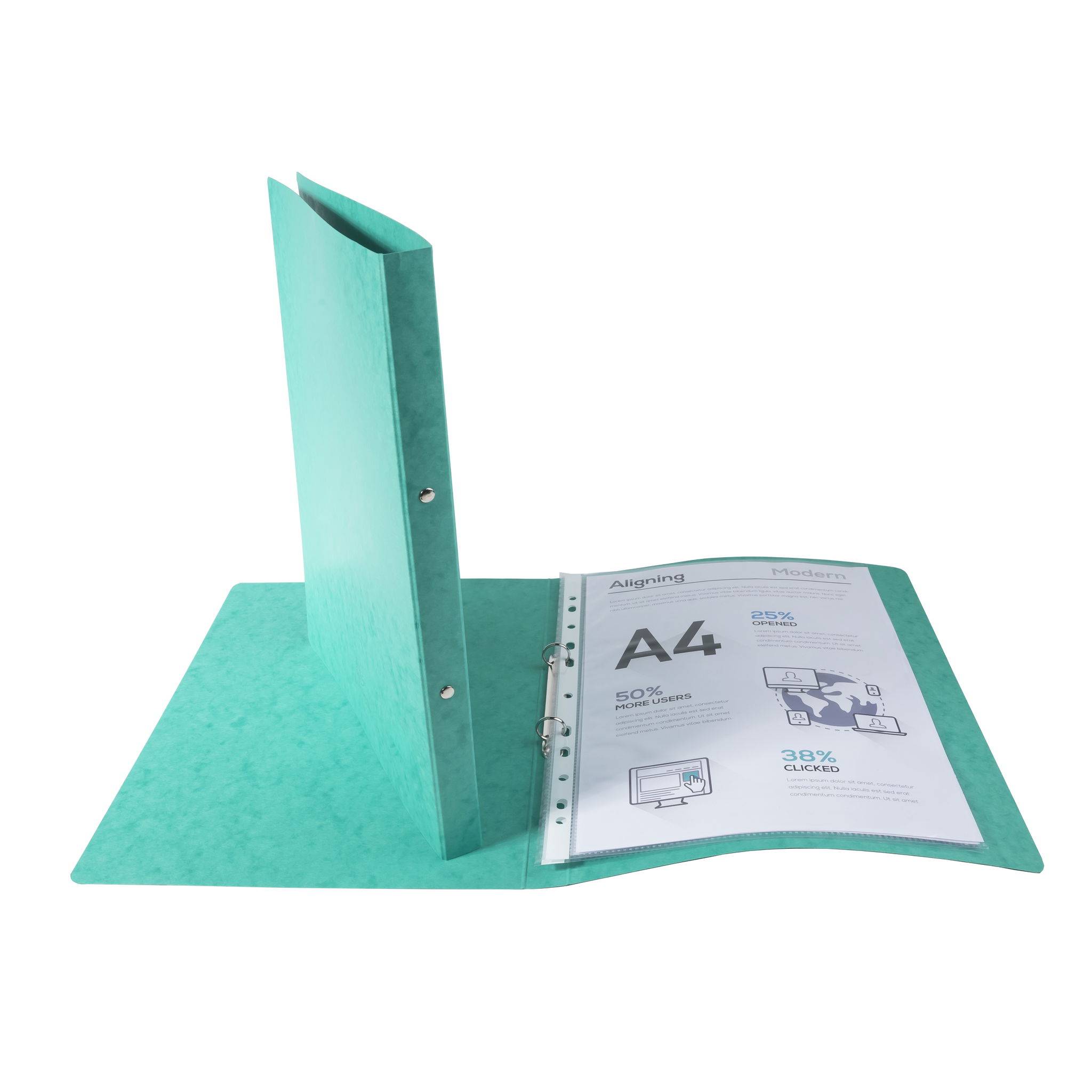 Exacompta 10x Ringhefter Karton 355g 2Ring 15mm Rücken 20mm A4 Grün 54253E