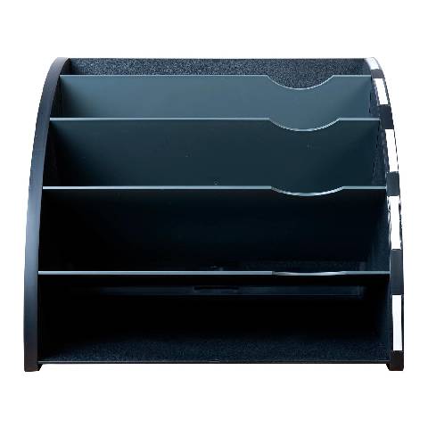 Exacompta 3x ergonomischer Sorter THE CORNER + 5 Fächern, Schwarz/grau, 393714D