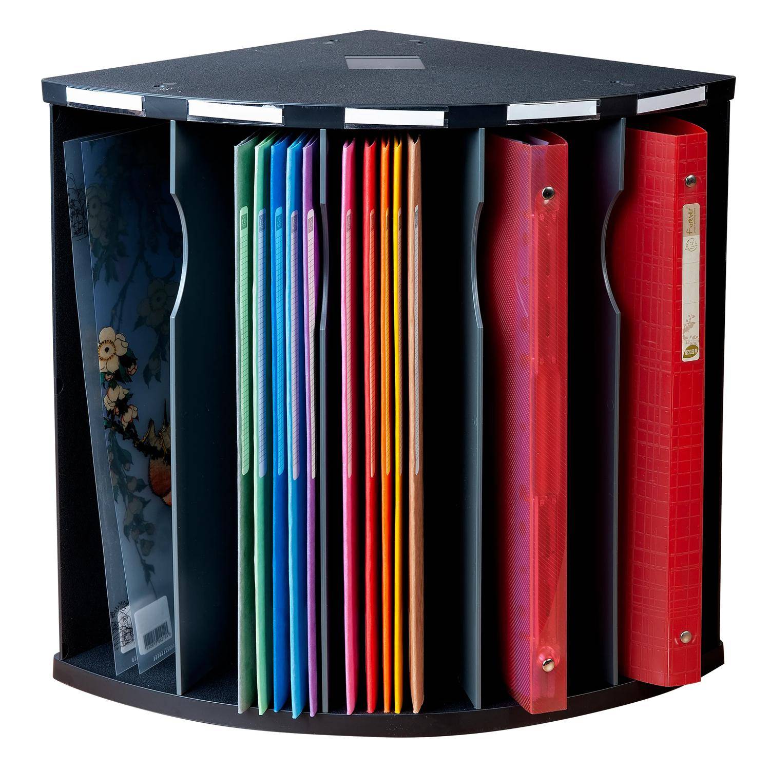 Exacompta 3x ergonomischer Sorter THE CORNER + 5 Fächern, Schwarz/grau, 393714D